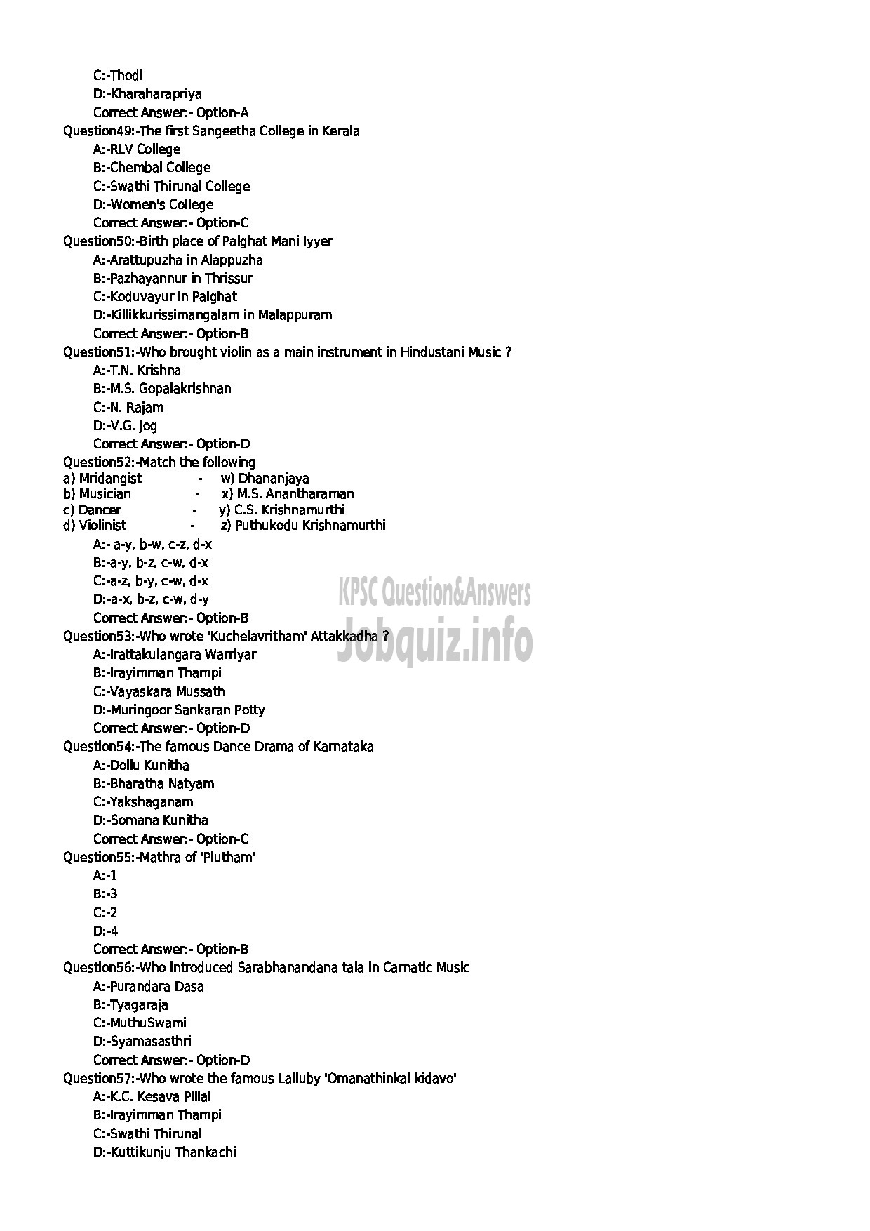 Kerala PSC Question Paper - INVERSTIGATOR ANTHROPOLOGY/SOCIOLOGY KIRTADS-6