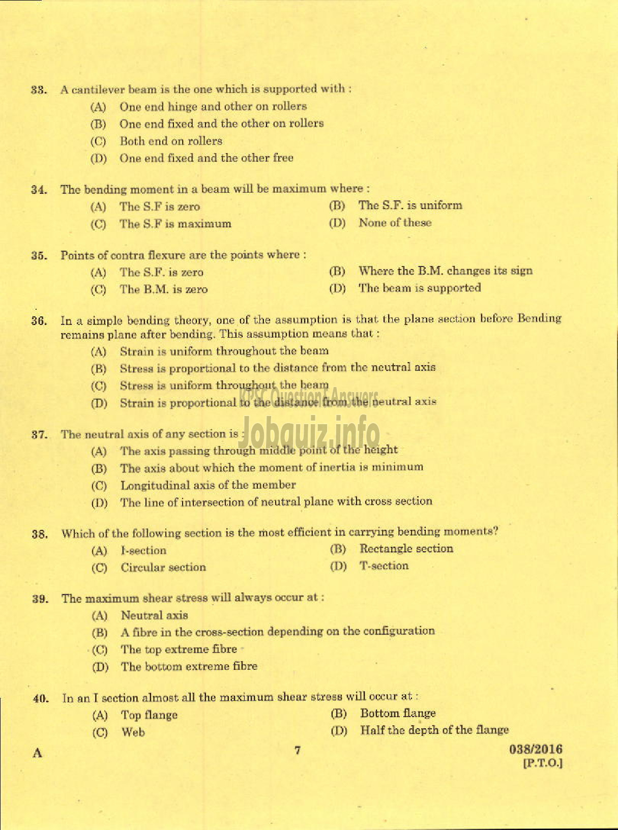 Kerala PSC Question Paper - I GRADE DRAFTSMAN ARCHITECTURAL PWD ARCHITECTURAL WING-5