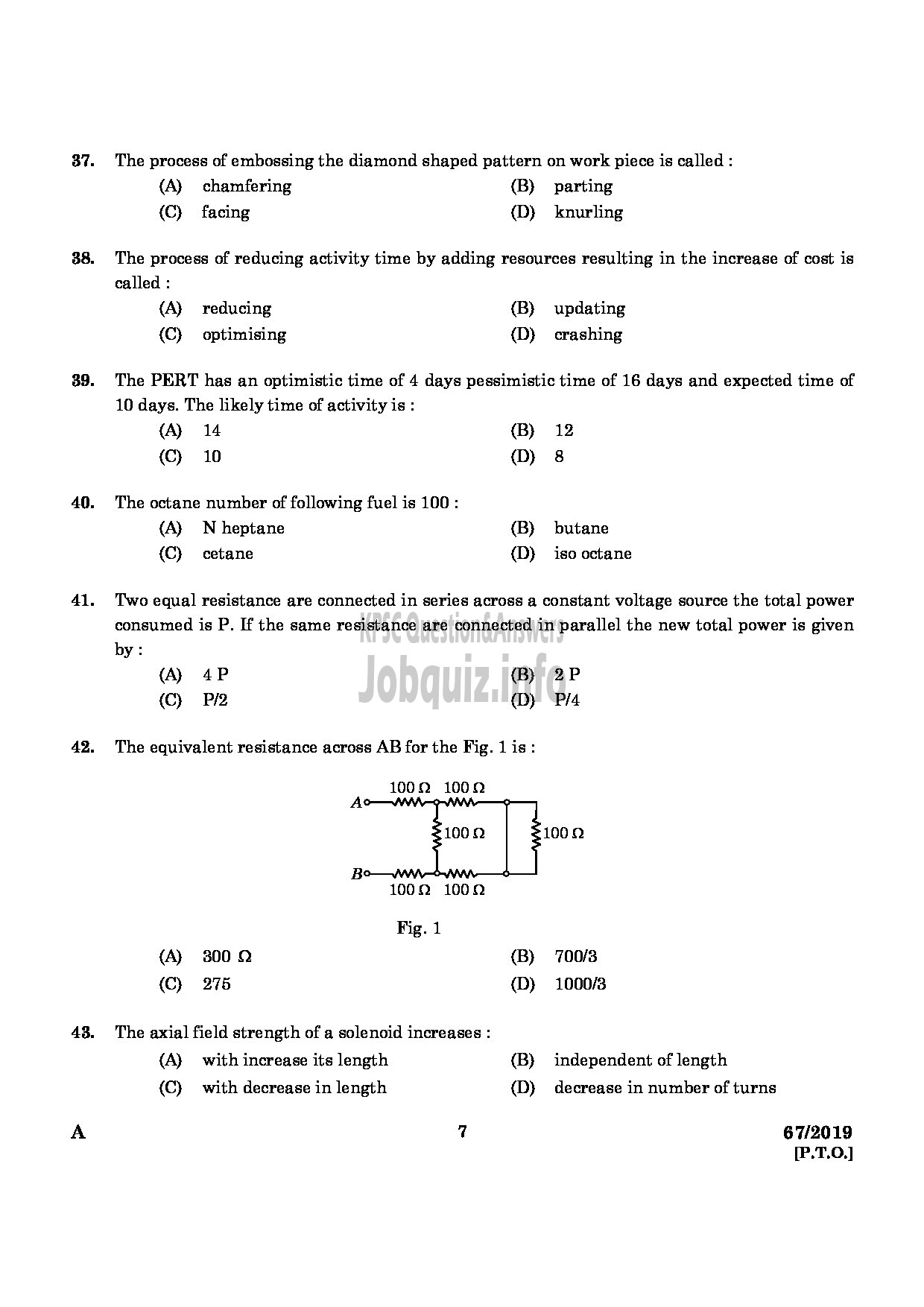 Kerala PSC Question Paper - Industries Extension Officer Industries And Commerce English -5
