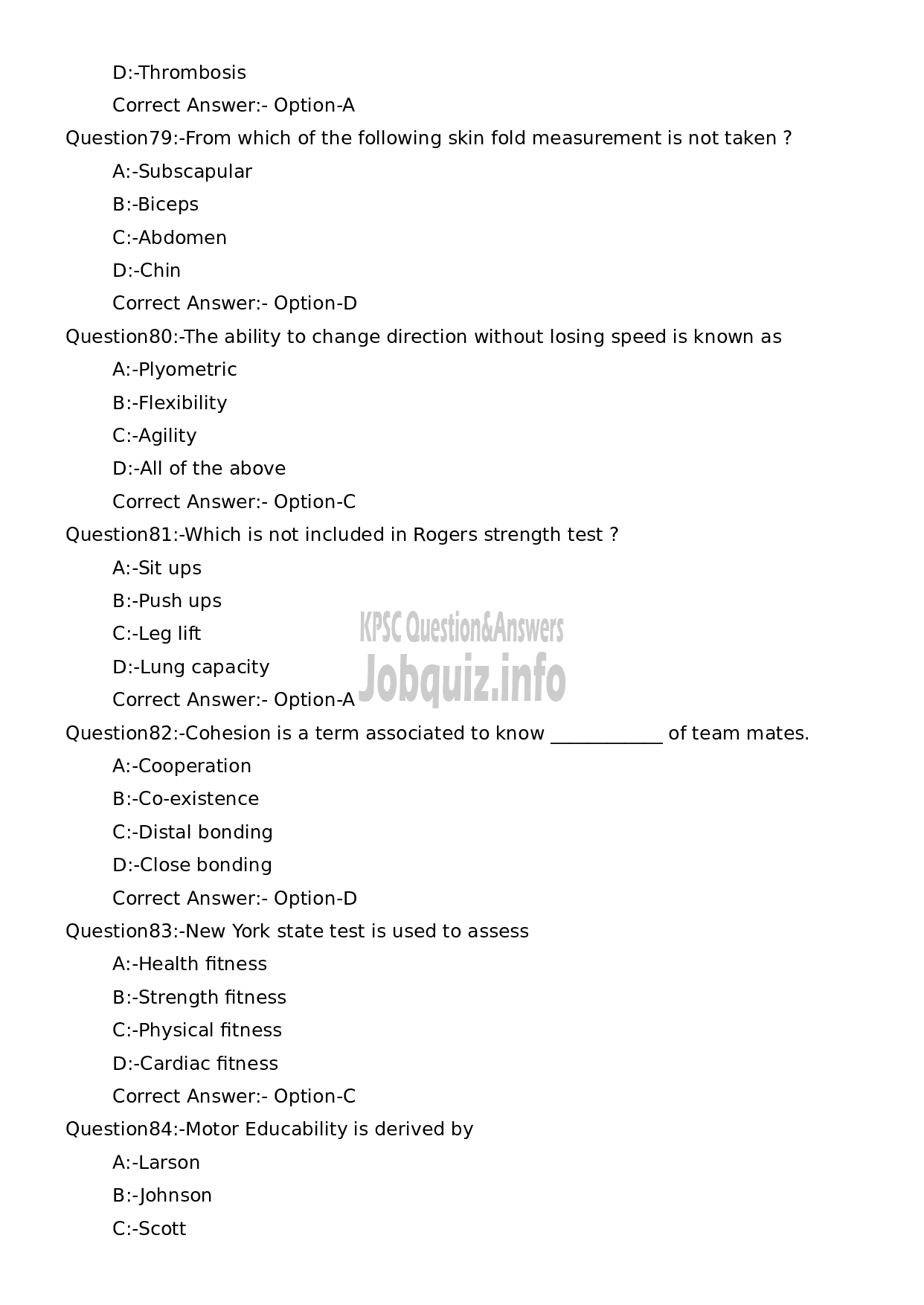 Kerala PSC Question Paper - Instructor in Physical Education-16