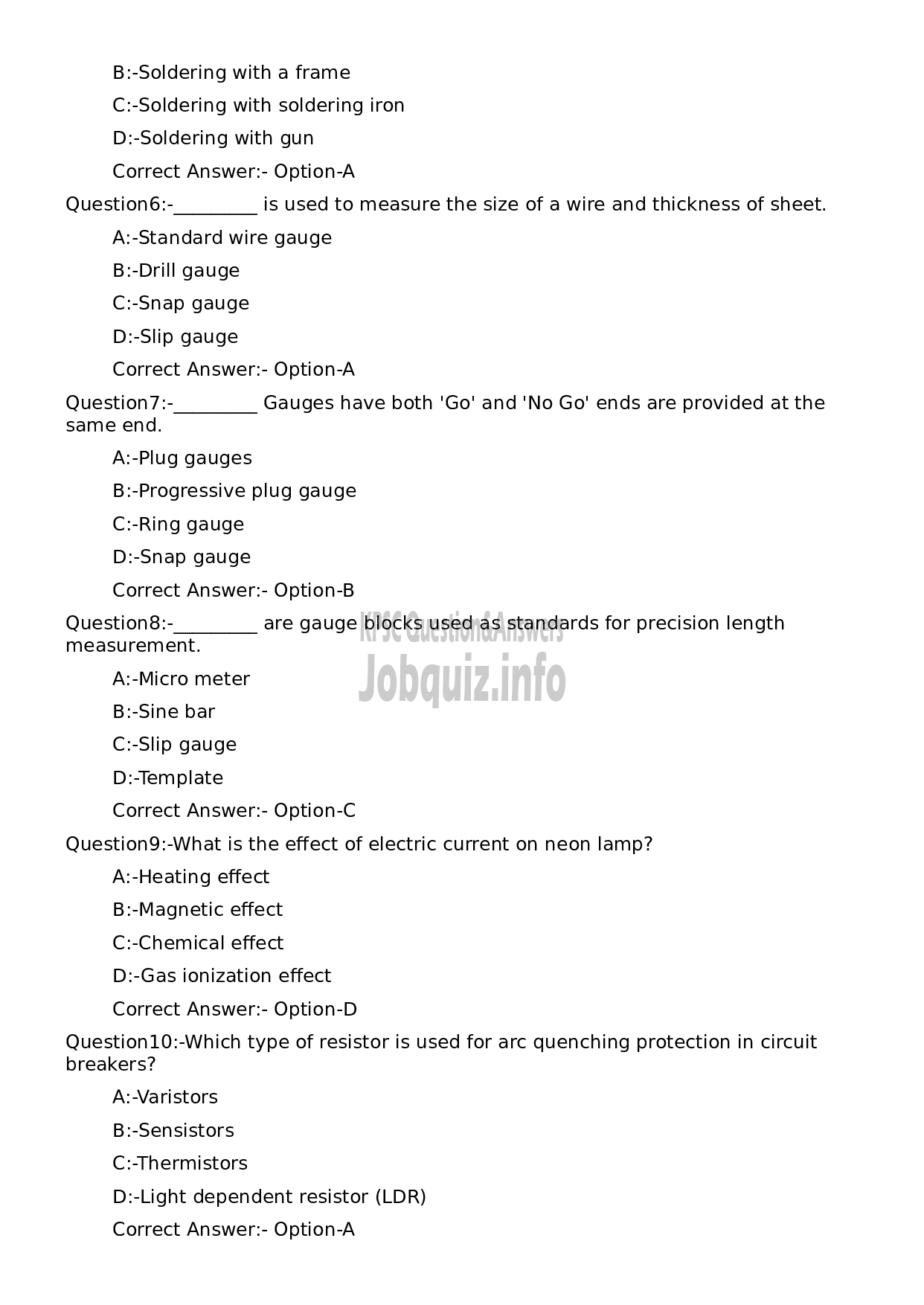 Kerala PSC Question Paper - Instrument Mechanic-2