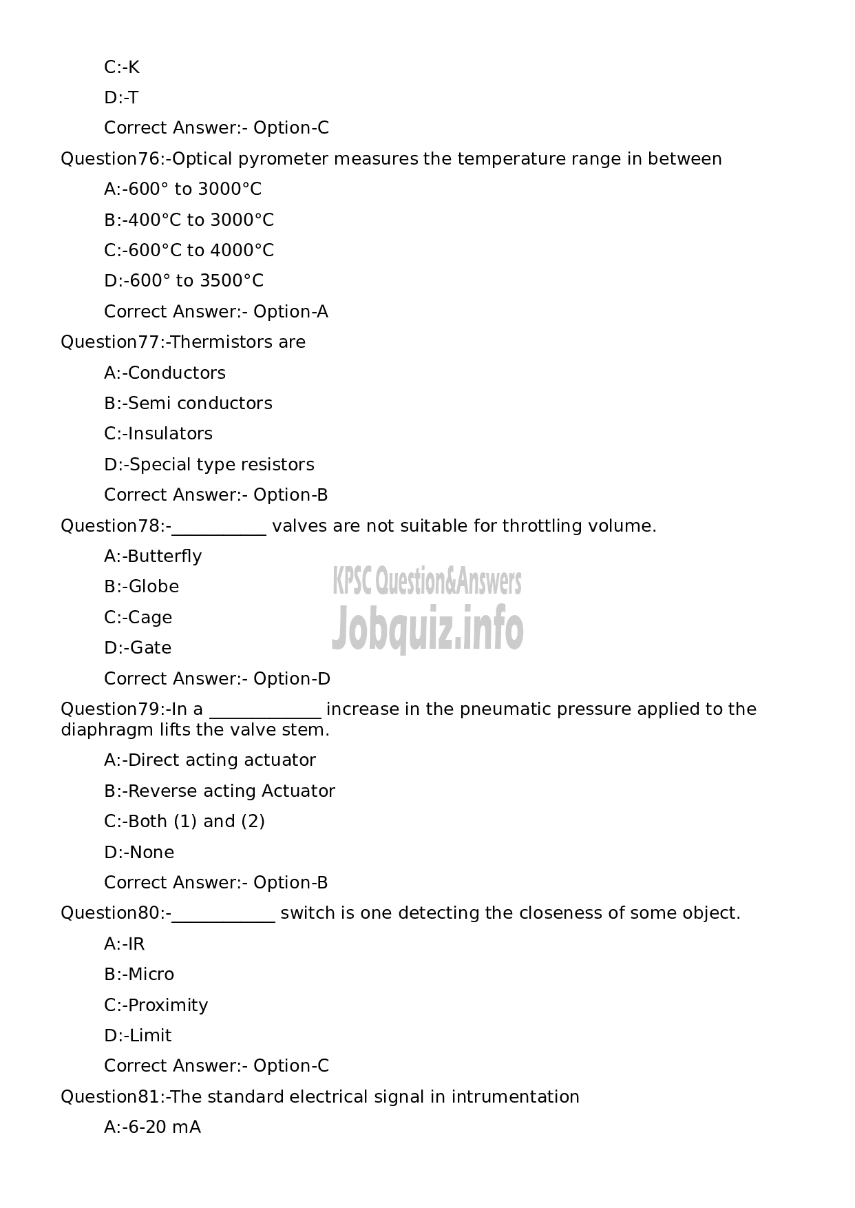 Kerala PSC Question Paper - Instrument Mechanic-15