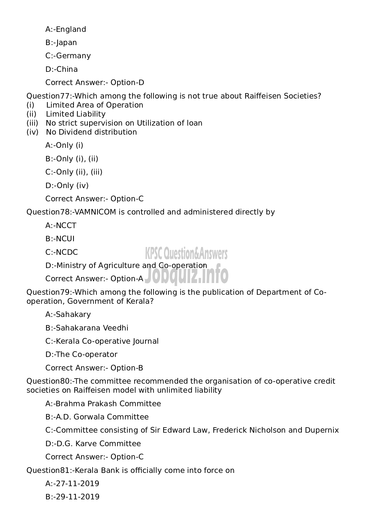 Kerala PSC Question Paper - Internal Auditor-17