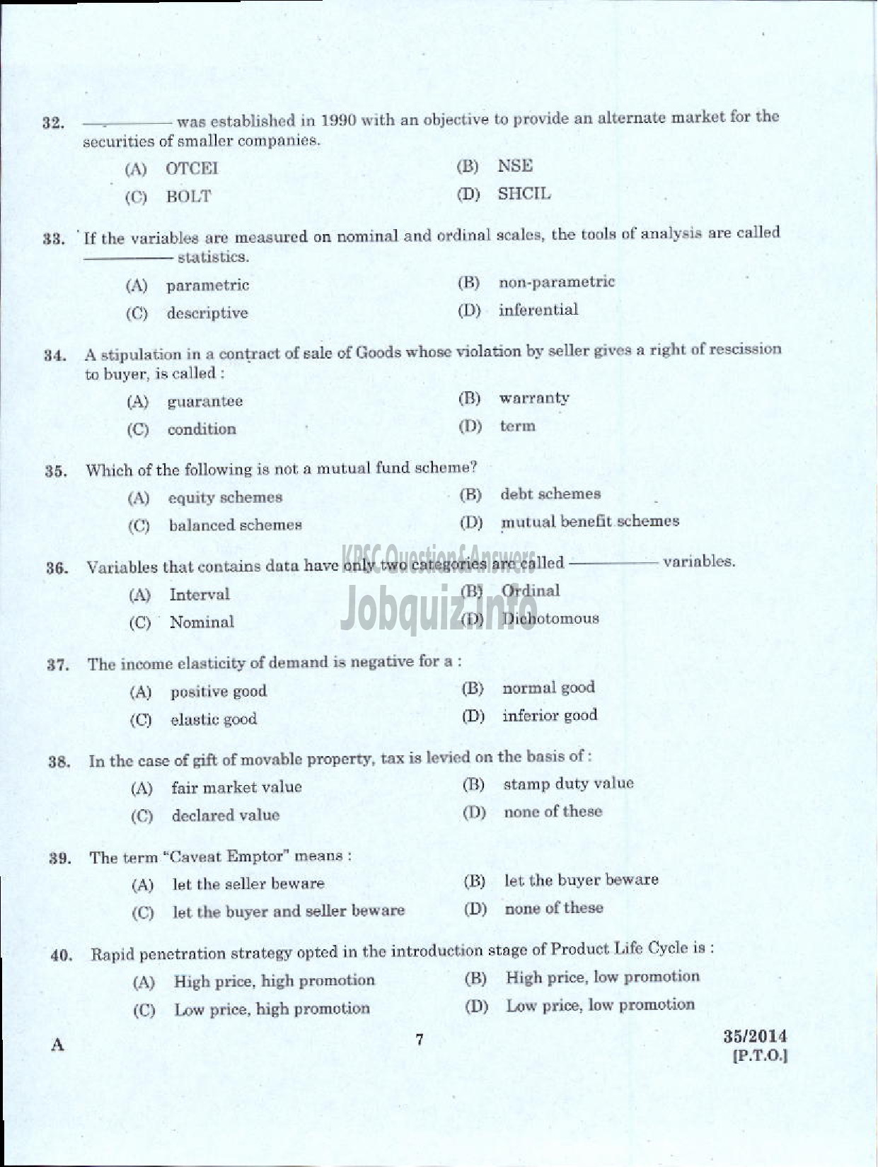 Kerala PSC Question Paper - JUNIOR ASSISTANT ACCOUNTS SR FOR ST ONLY TRAVANCORE COCHIN CHEMICALS LIMITED-5