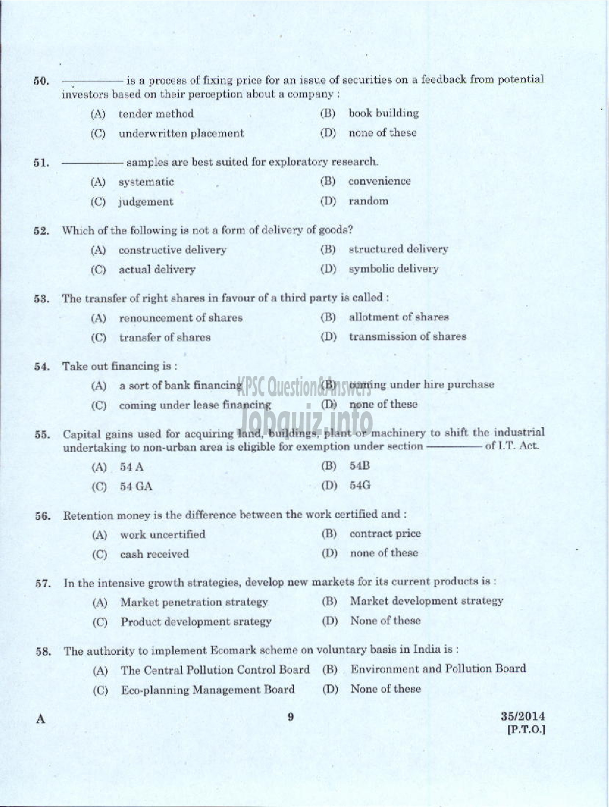Kerala PSC Question Paper - JUNIOR ASSISTANT ACCOUNTS SR FOR ST ONLY TRAVANCORE COCHIN CHEMICALS LIMITED-7