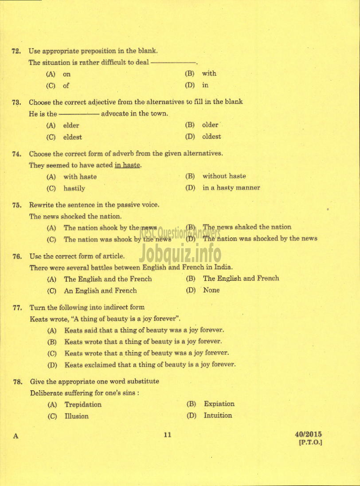 Kerala PSC Question Paper - JUNIOR ASSISTANT/CASHIER SR FOR PH KSEB-9