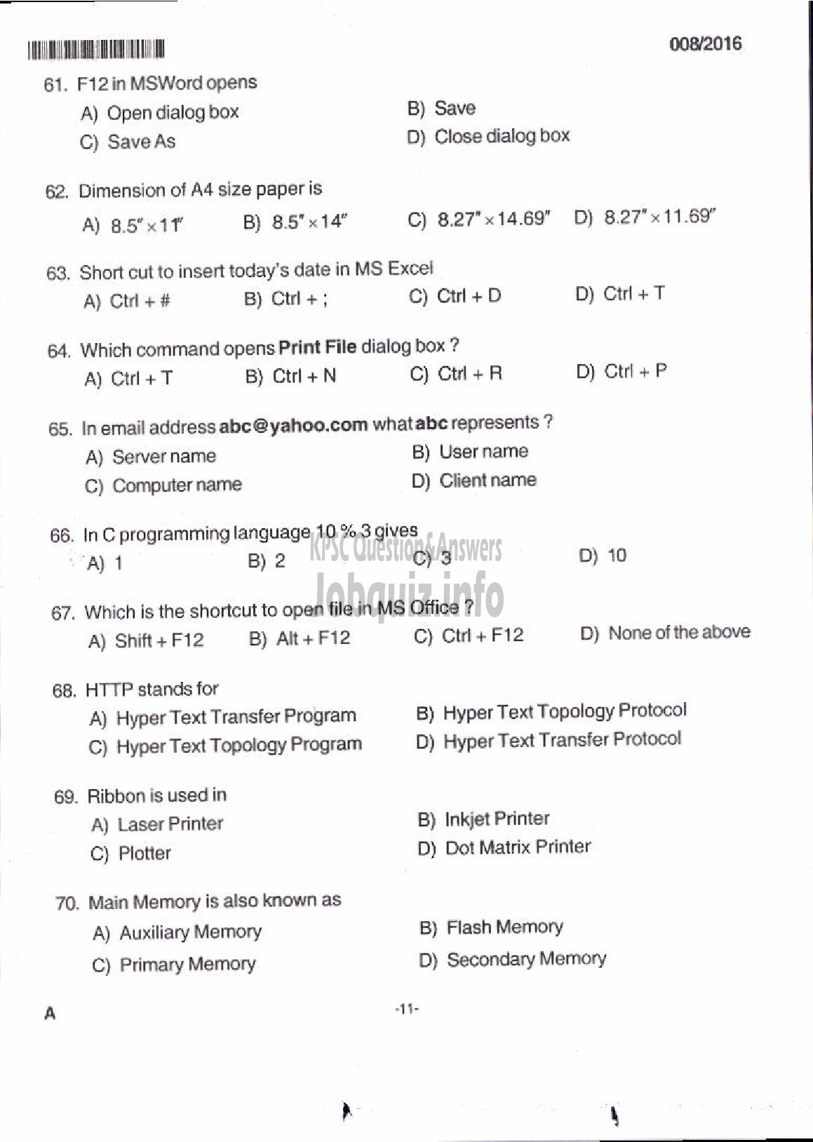 Kerala PSC Question Paper - JUNIOR ASSISTANT PLANTATION CORPORATION KERALA LTD-9