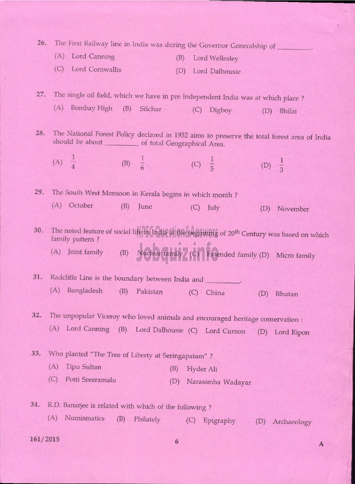 Kerala PSC Question Paper - JUNIOR ASST CUM TYPIST KLDB LTD/ STENOGRAPHER GR IV AUTOCAST LTD/ STENOGRAPHER THE PHARMACEUTICAL CORPORATION IM KERALA LTD-4