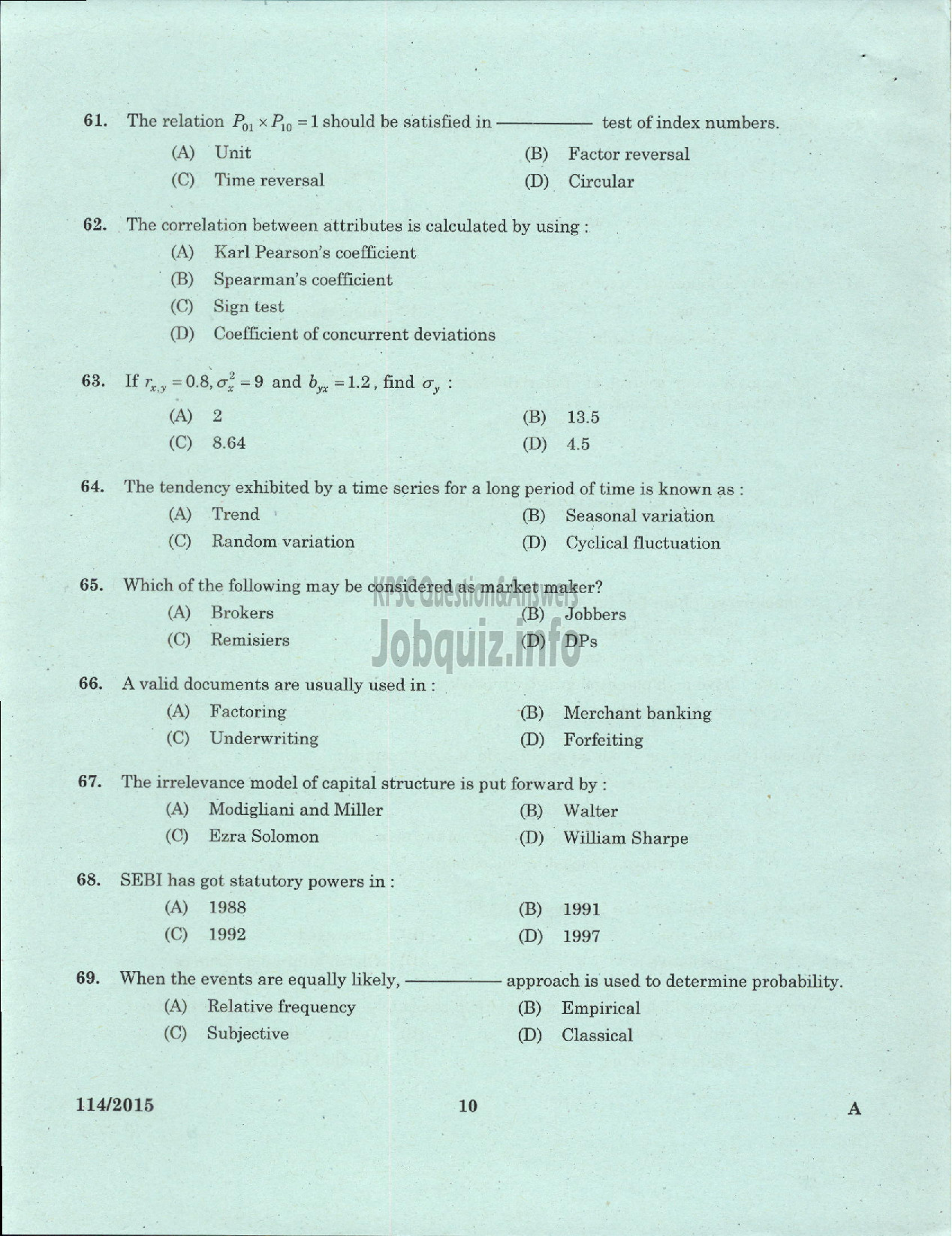 Kerala PSC Question Paper - JUNIOR COSTING ASST KM AND ML TITANIUM DIOXIDE PIGMENT UNIT-8