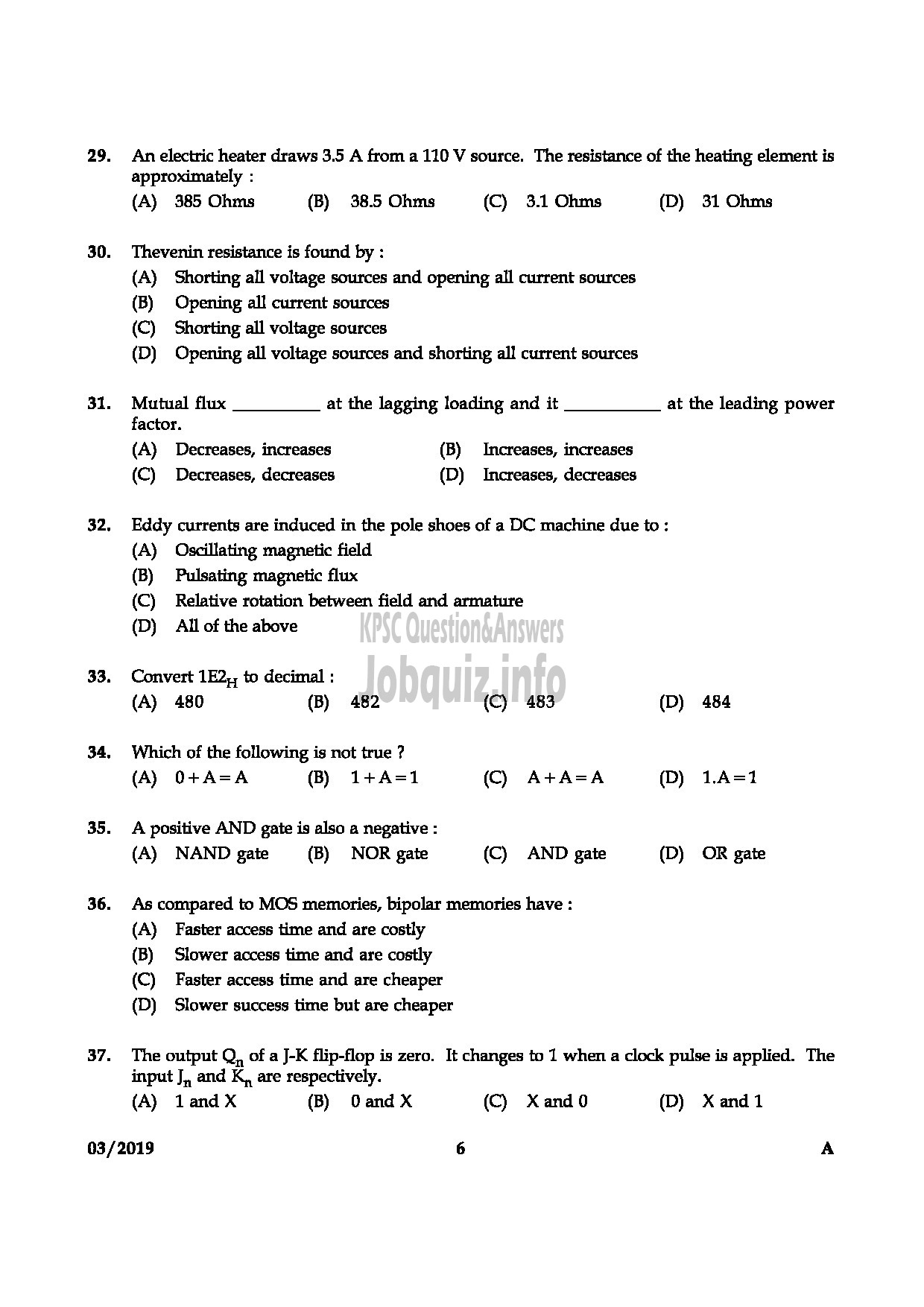 Kerala PSC Question Paper - JUNIOR INSTRUCTOR COMPUTER HARDWARE AND NETWORK MAINTENANCE English-6