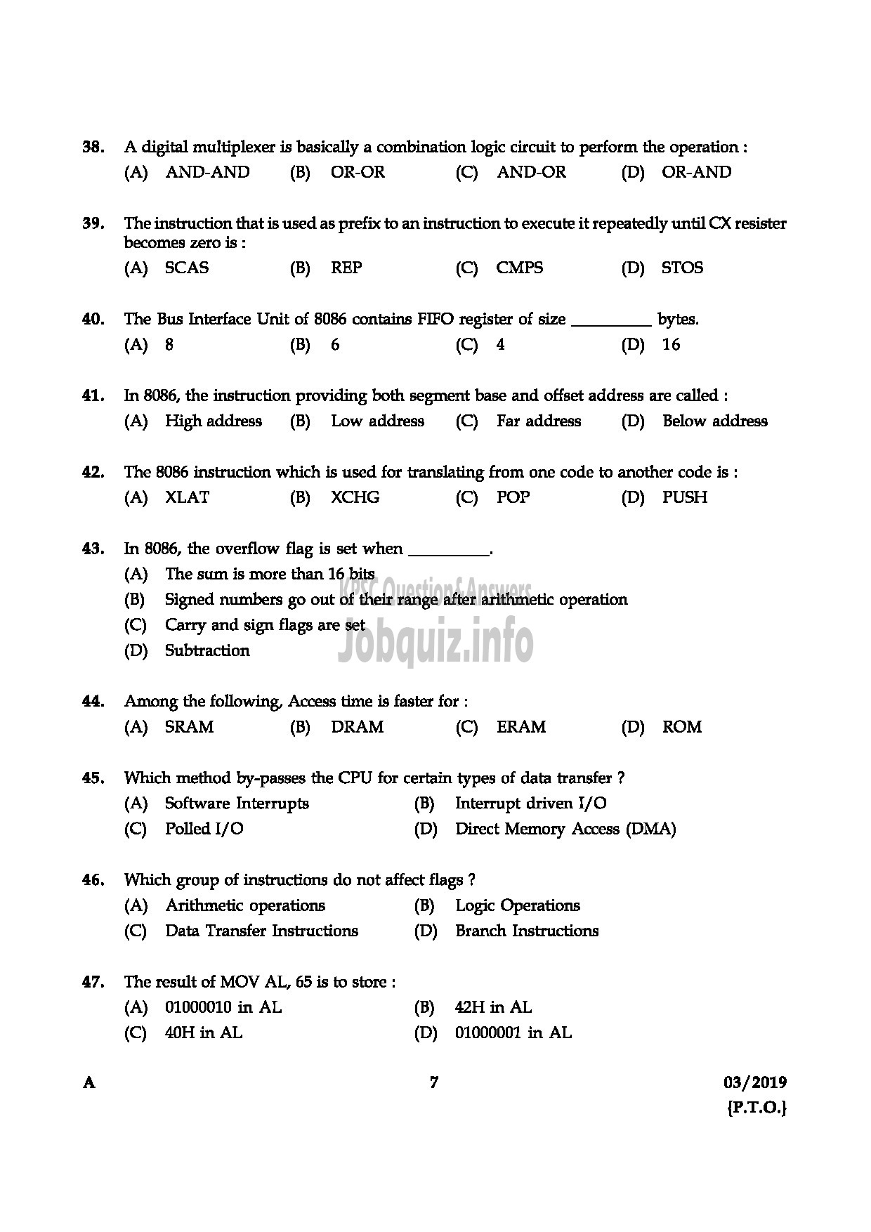 Kerala PSC Question Paper - JUNIOR INSTRUCTOR COMPUTER HARDWARE AND NETWORK MAINTENANCE English-7