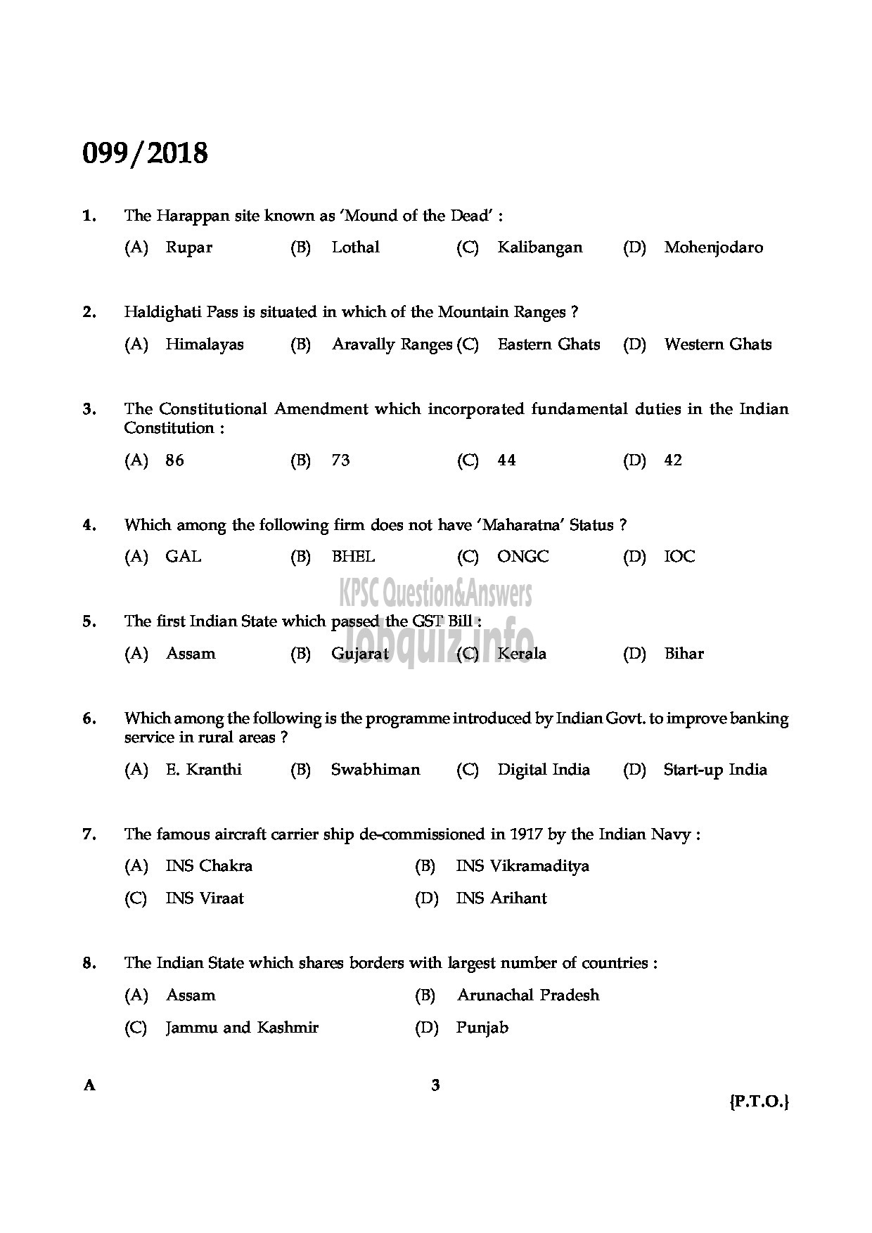 Kerala PSC Question Paper - JUNIOR INSTRUCTOR FITTER INDUSTRIAL TRAINING ENGLISH -3