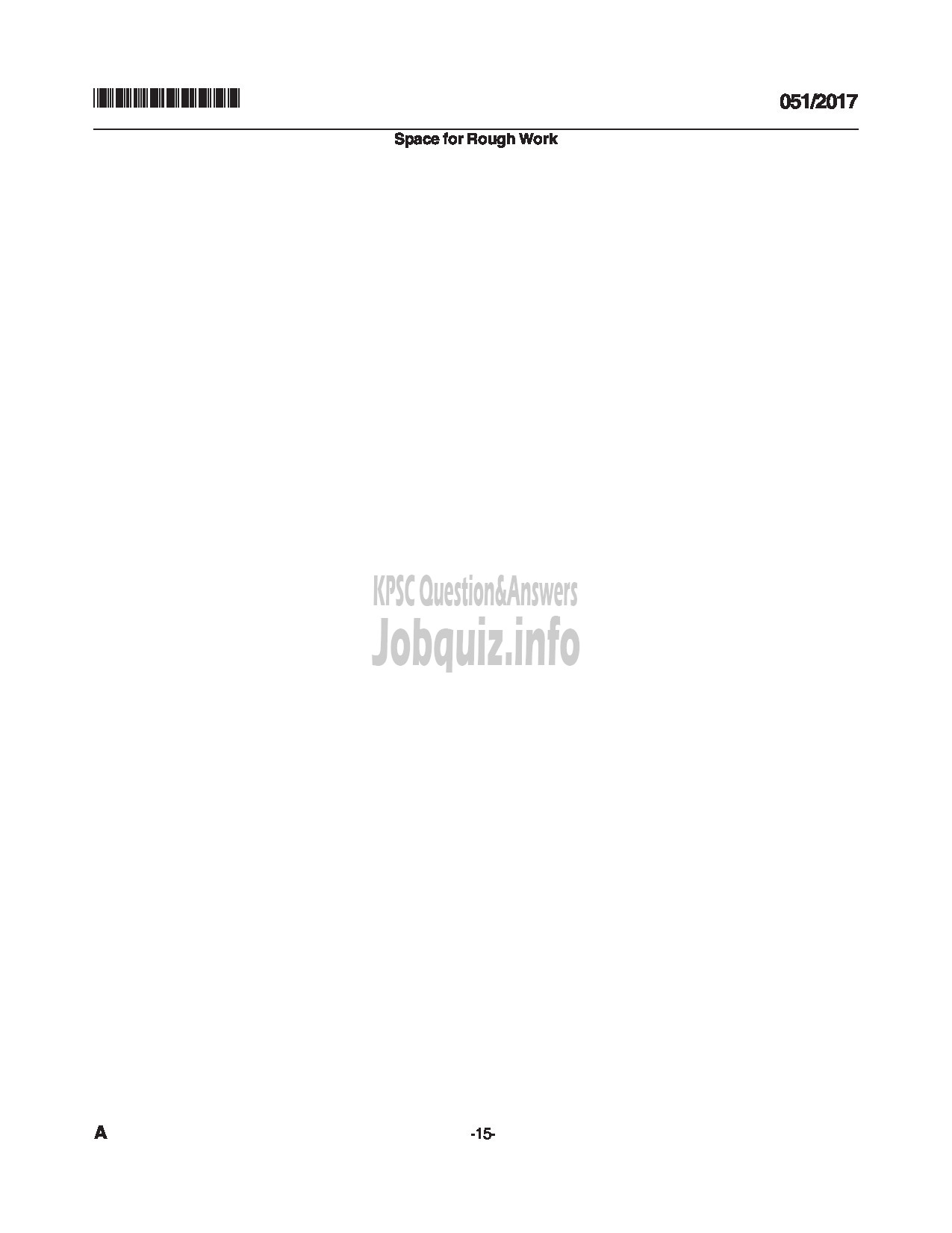 Kerala PSC Question Paper - JUNIOR INSTRUCTOR HOSPITAL HOUSE KEEPING INDUSTRIAL TRAINING DEPARTMENT CAT NO 539/2012 QUESTION PAPER-15