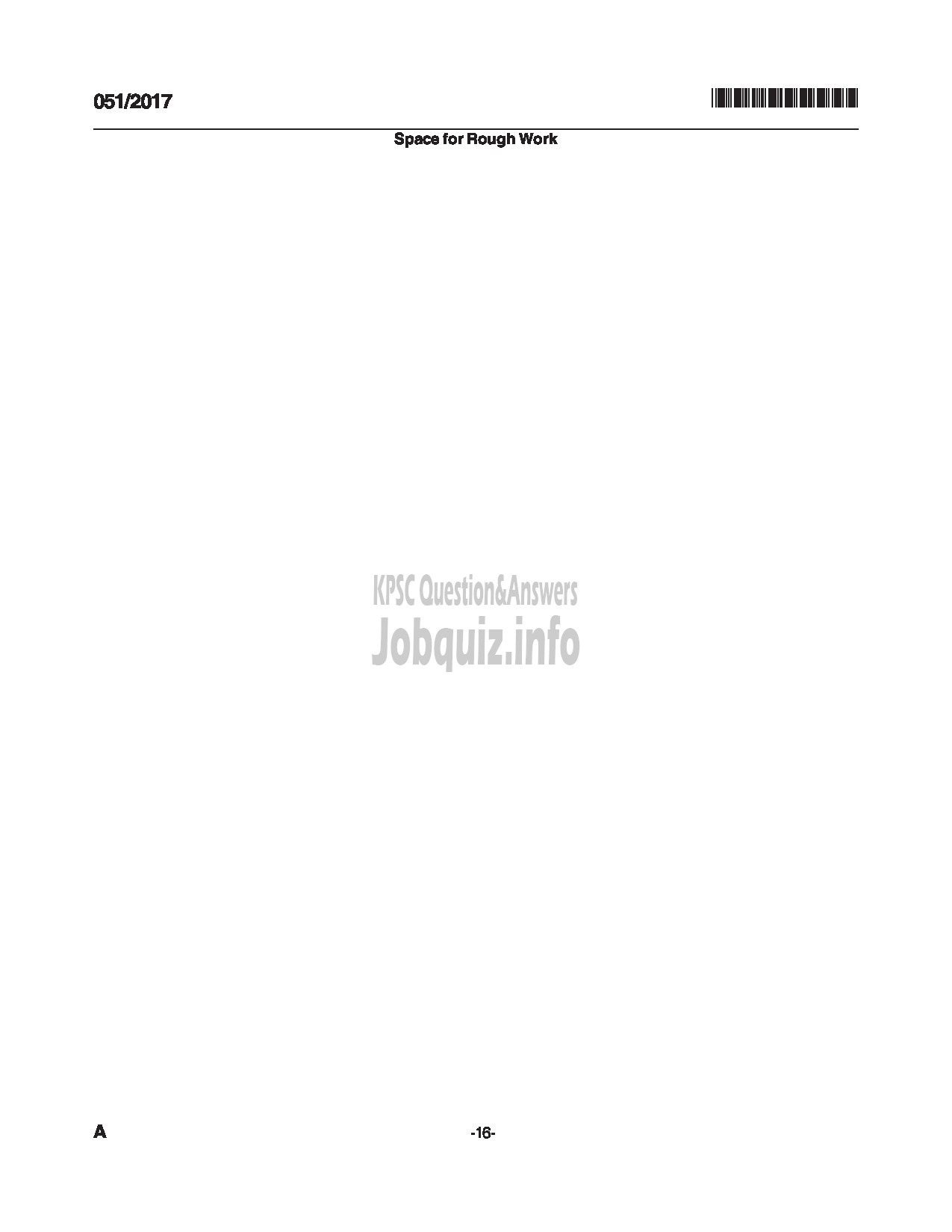 Kerala PSC Question Paper - JUNIOR INSTRUCTOR HOSPITAL HOUSE KEEPING INDUSTRIAL TRAINING DEPARTMENT CAT NO 539/2012 QUESTION PAPER-16