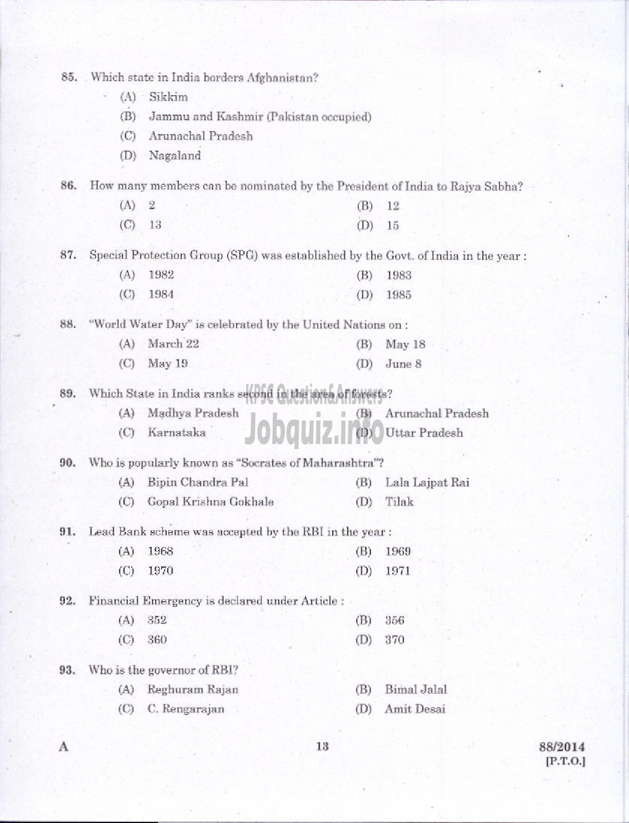 Kerala PSC Question Paper - JUNIOR INSTRUCTOR MECHANICAL CONSUMER ELECTRONICS INDUSTRIAL TRAINING DEPARTMENT-11