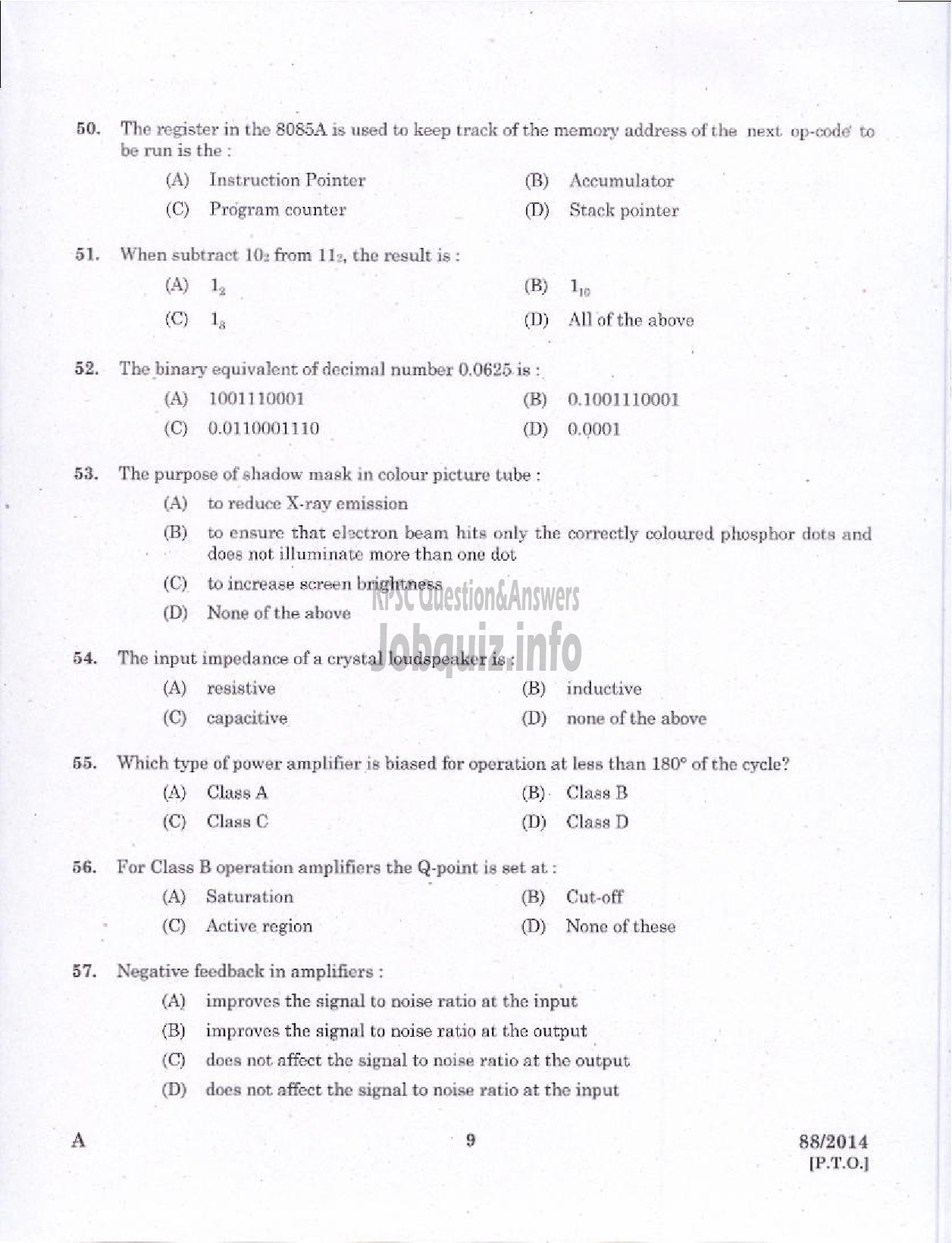 Kerala PSC Question Paper - JUNIOR INSTRUCTOR MECHANICAL CONSUMER ELECTRONICS INDUSTRIAL TRAINING DEPARTMENT-7