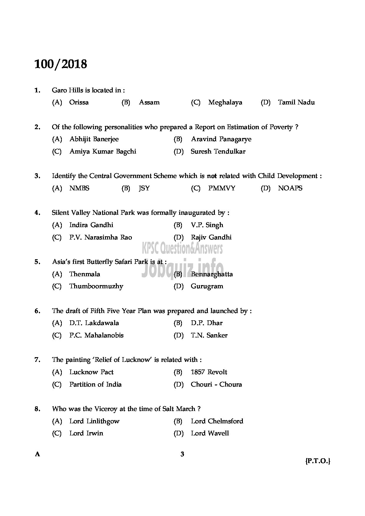 Kerala PSC Question Paper - JUNIOR INSTRUCTOR MECHANIC DIESEL INDUSTRIAL TRAINING ENGLISH -3