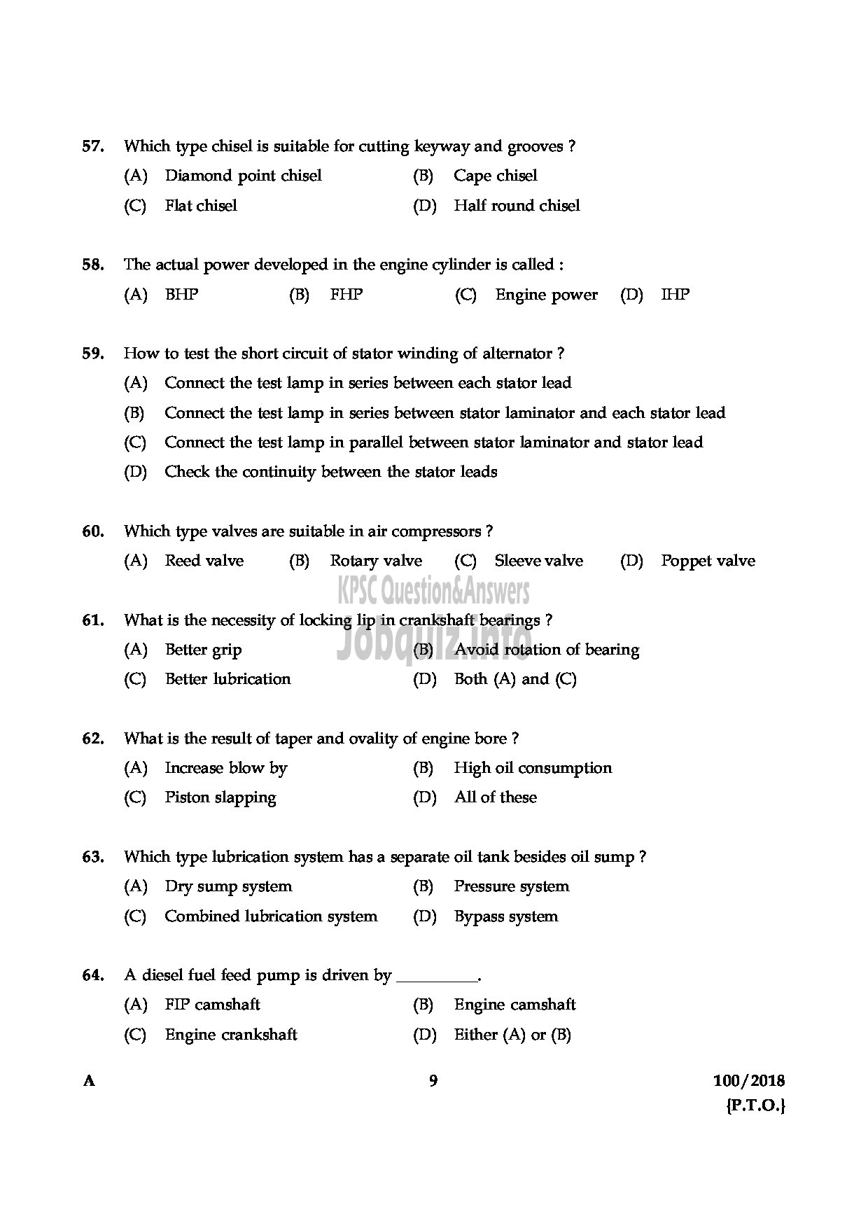 Diesel Tech Questions and Answers