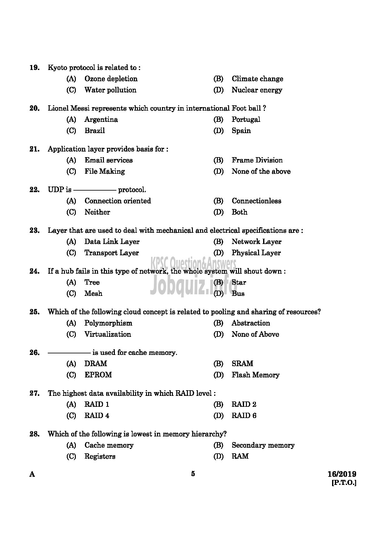 Kerala PSC Question Paper - JUNIOR INSTRUCTOR SOFTWARE TESTING ASSISTANT INDUSTRIAL TRAINING -3