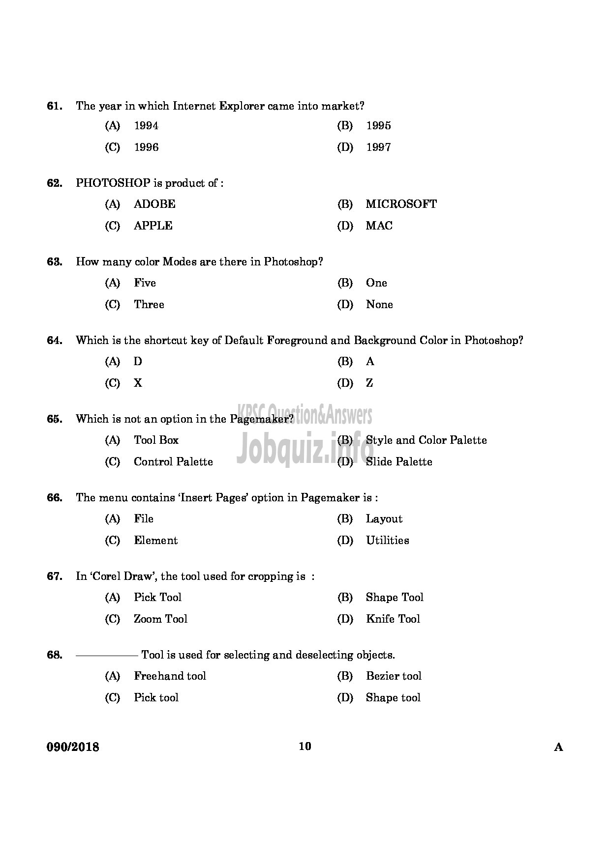 Kerala PSC Question Paper - JUNIOR INSTRUCTOR STENOGRAPHER AND SECRETARIAL ASSISTANT ENGLISH INDUSTRIAL TRAINING ENGLISH -8