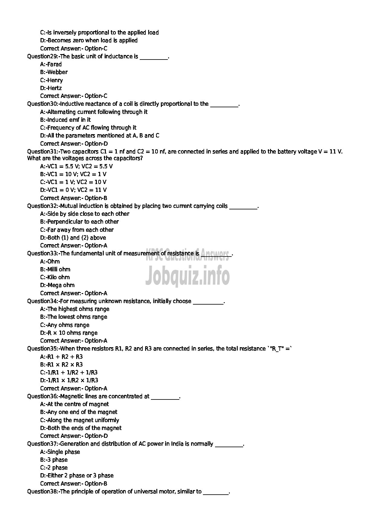 Kerala PSC Question Paper - JUNIOR INSTRUCTOR TECHNICAL POWER ELECTRONICS SYSTEM INDUSTRIAL TRAINING-4