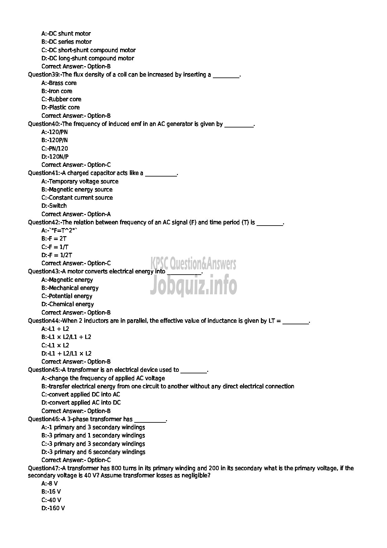 Kerala PSC Question Paper - JUNIOR INSTRUCTOR TECHNICAL POWER ELECTRONICS SYSTEM INDUSTRIAL TRAINING-5