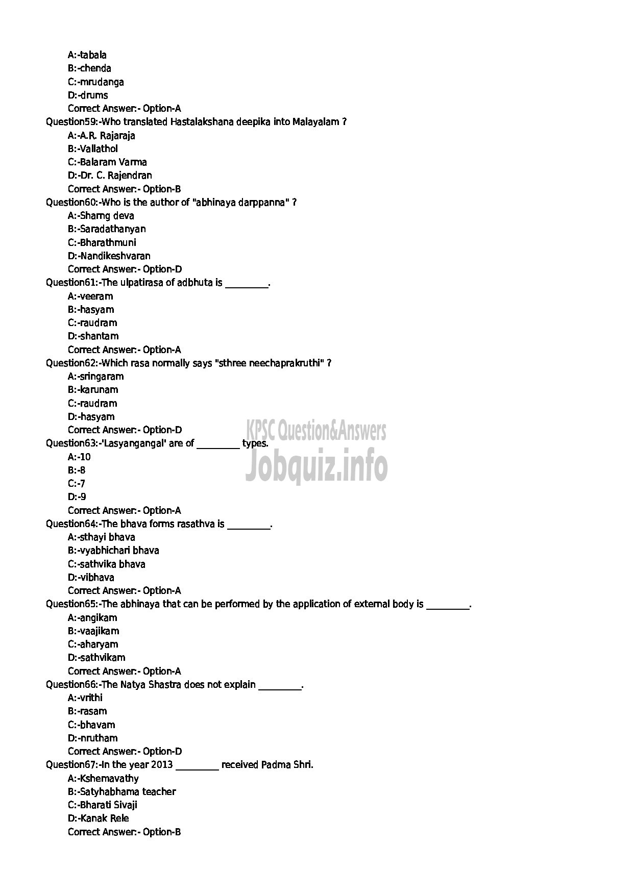 Kerala PSC Question Paper - JUNIOR LECTURER IN MOHINIYATTAM COLLEGIATE EDUCATION-7