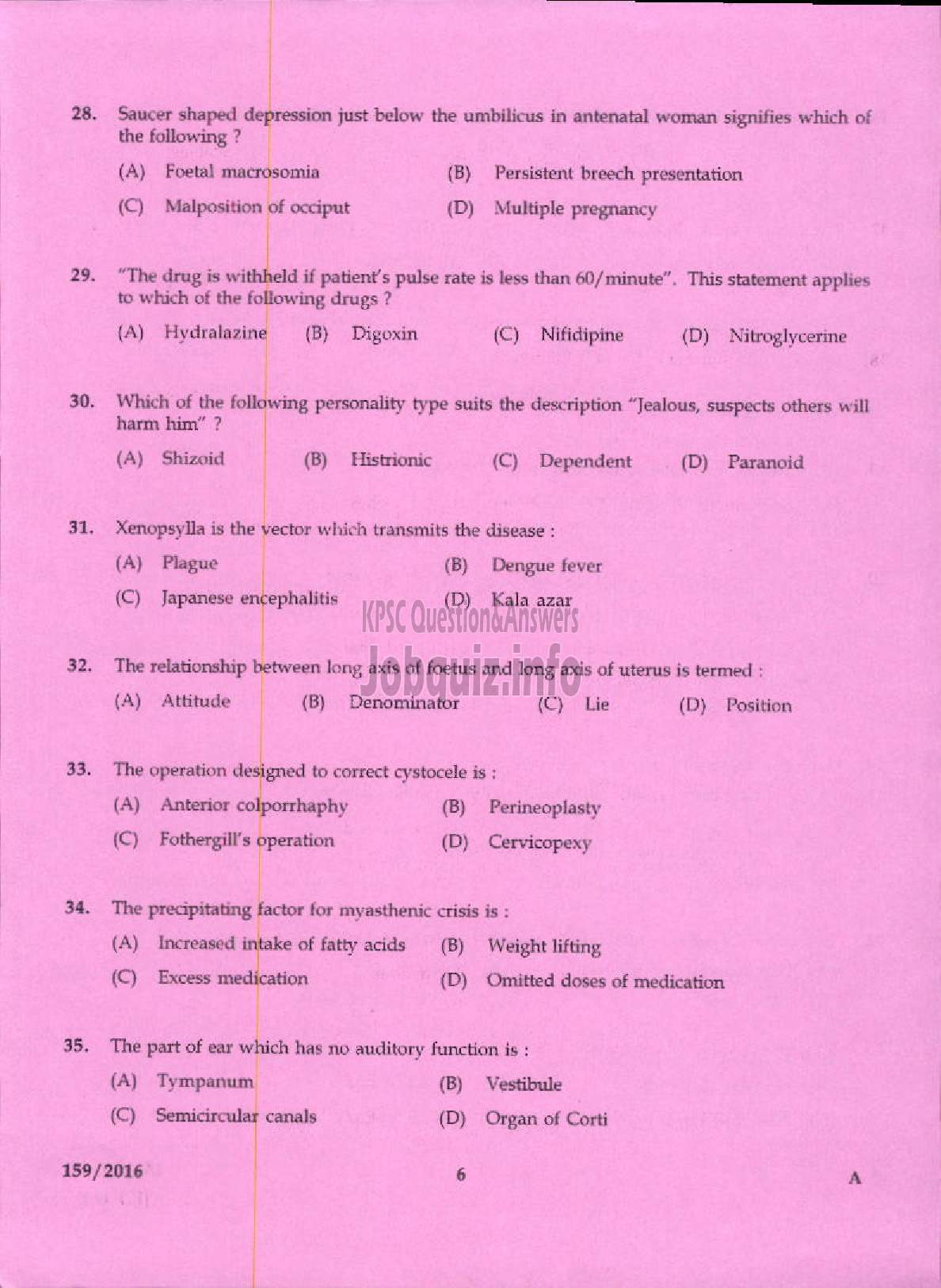 Kerala PSC Question Paper - JUNIOR MALE NURSE KERALA MINERALS AND METALS LTD-4