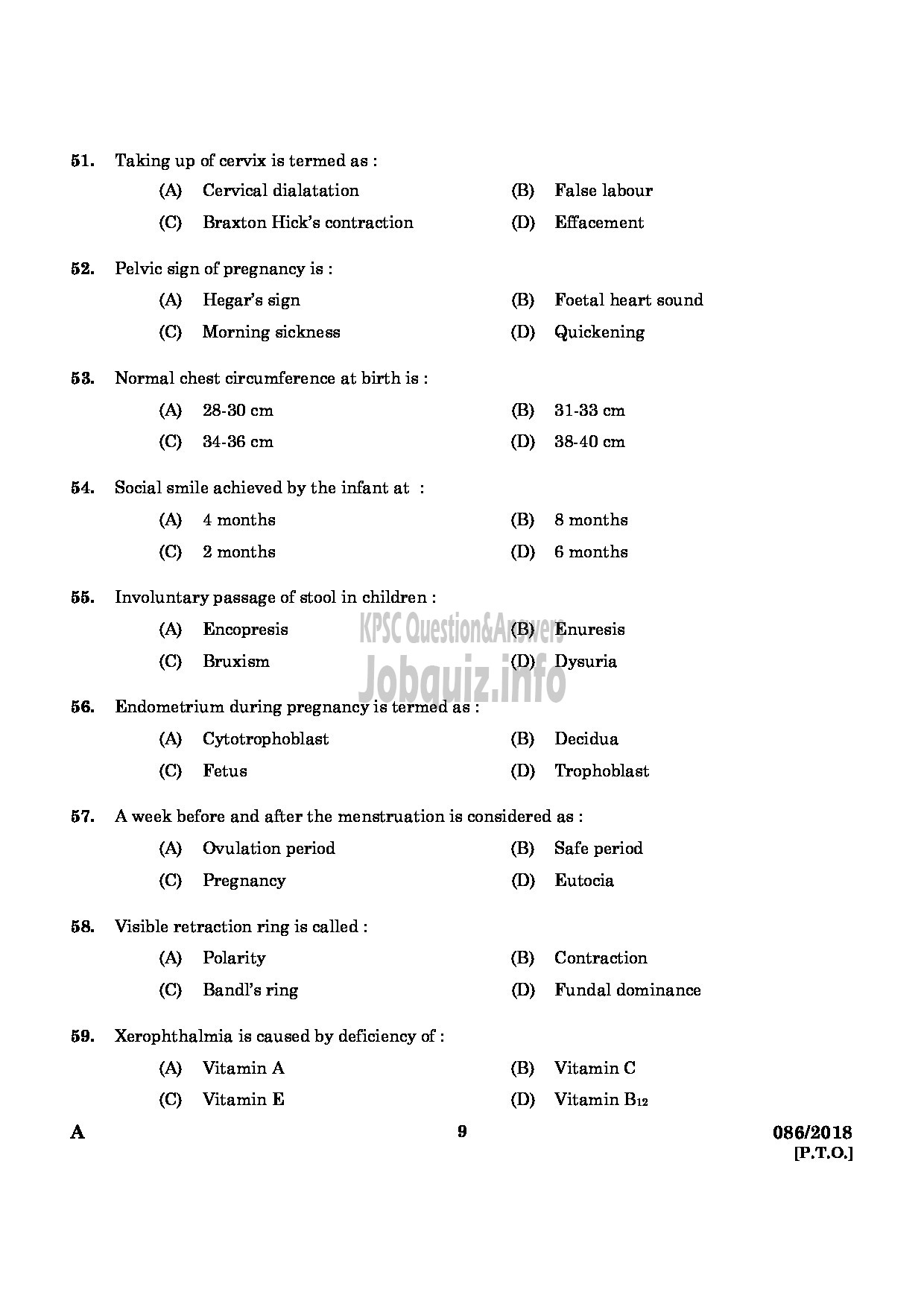 Kerala PSC Question Paper - JUNIOR PUBLIC HEALTH NURSE GR II HEALTH SERVICES / MUNICIPAL COMMON SERVICES ENGLISH -7