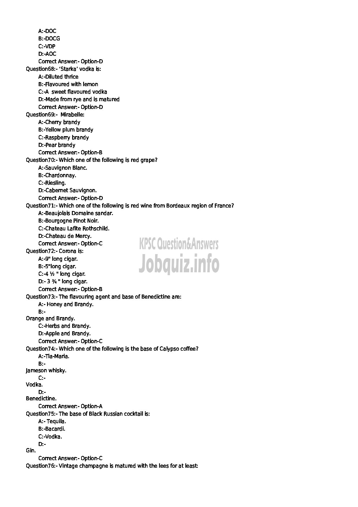 Kerala PSC Question Paper - JUNIOR SUPERVISOR THE KERALA MINERALS AND METAL LIMITED-8