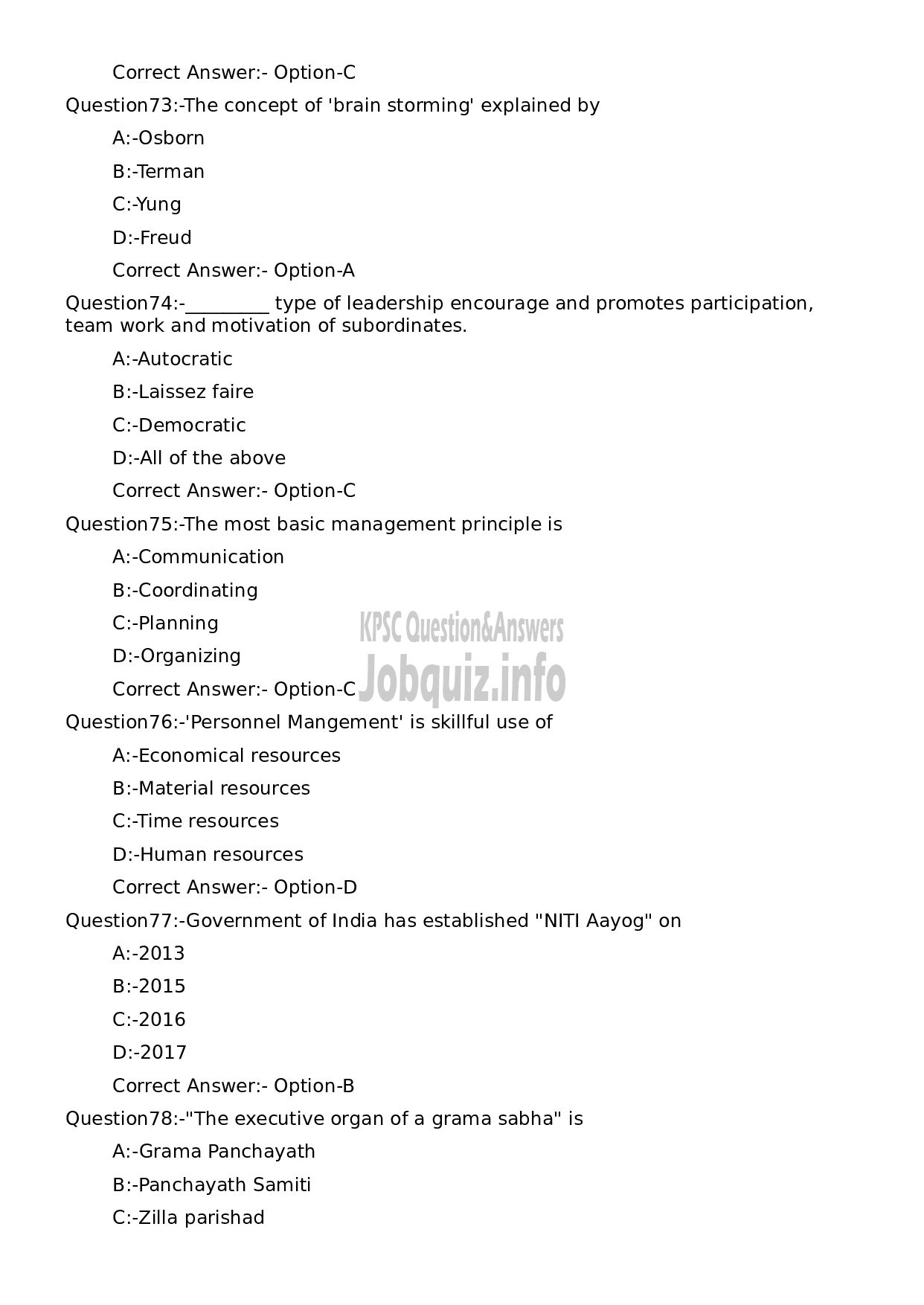 Kerala PSC Question Paper - Junior Health Inspector Grade II-14