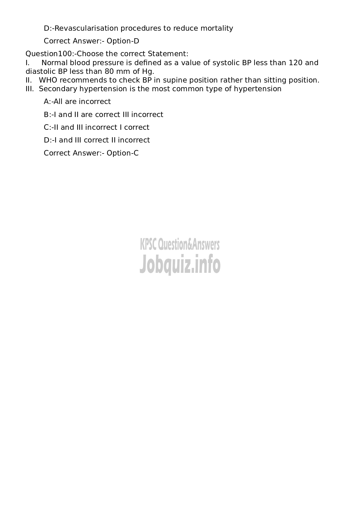 Kerala PSC Question Paper - Junior Health Inspector Grade II-19