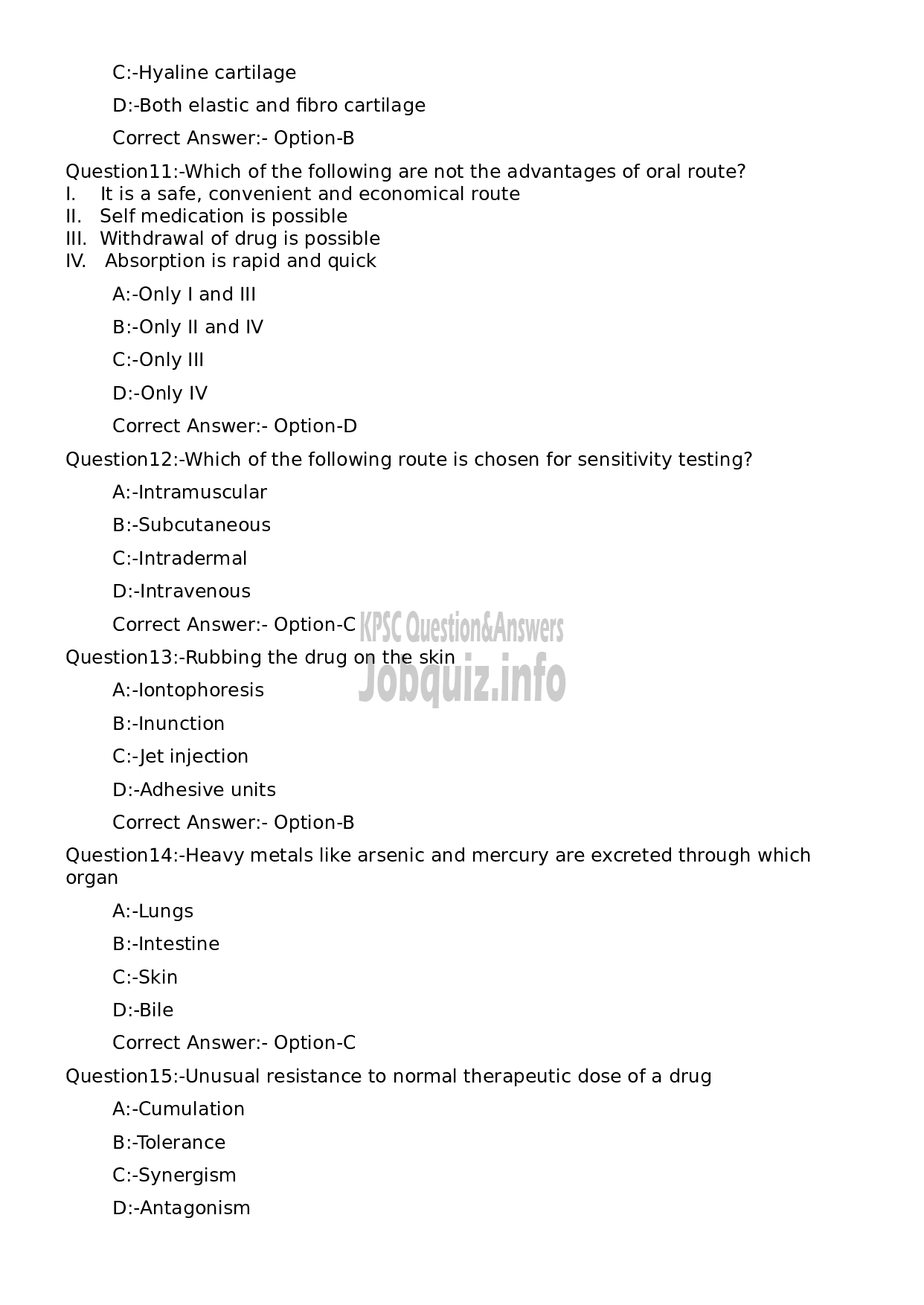 Kerala PSC Question Paper - Junior Health Inspector Grade II-3