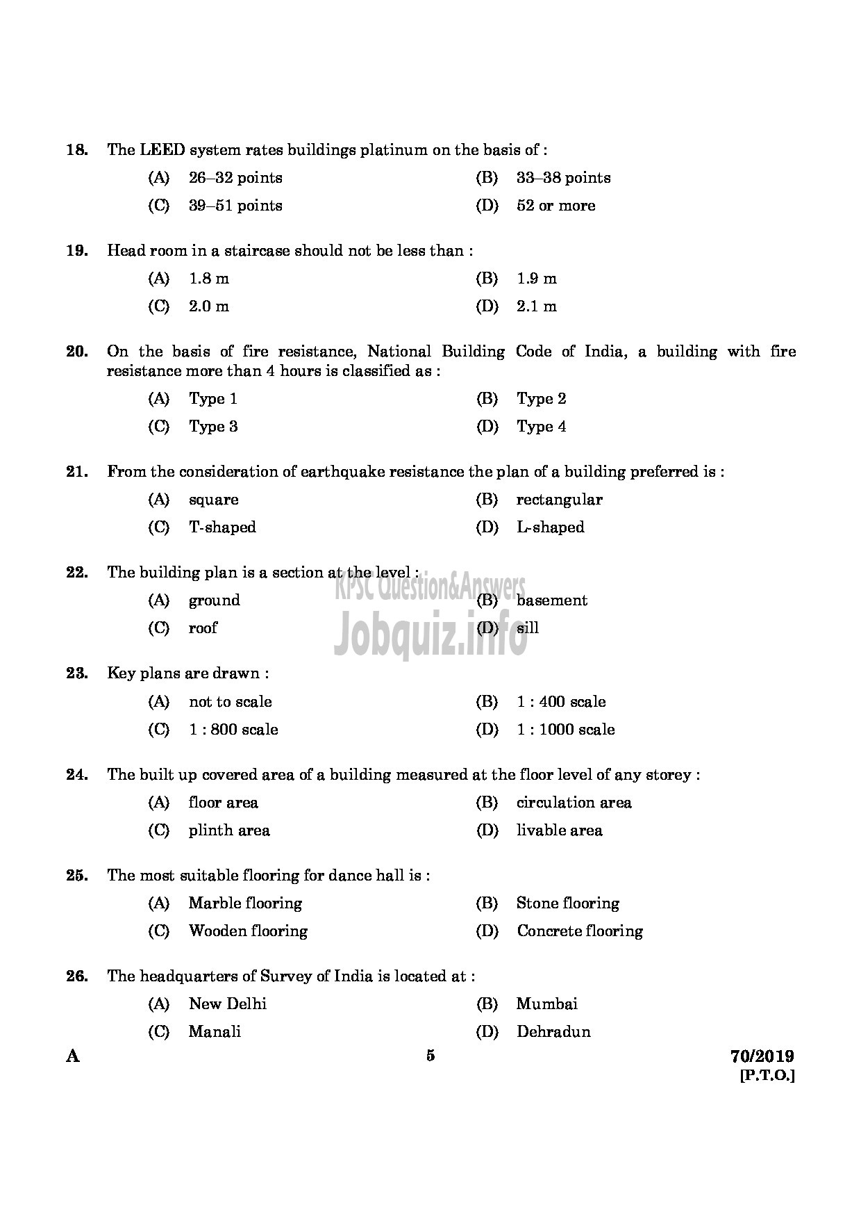 Kerala PSC Question Paper - Junior Instructor (Draftsman Civil) Industrial Training & Engineering Asst GrII English -3