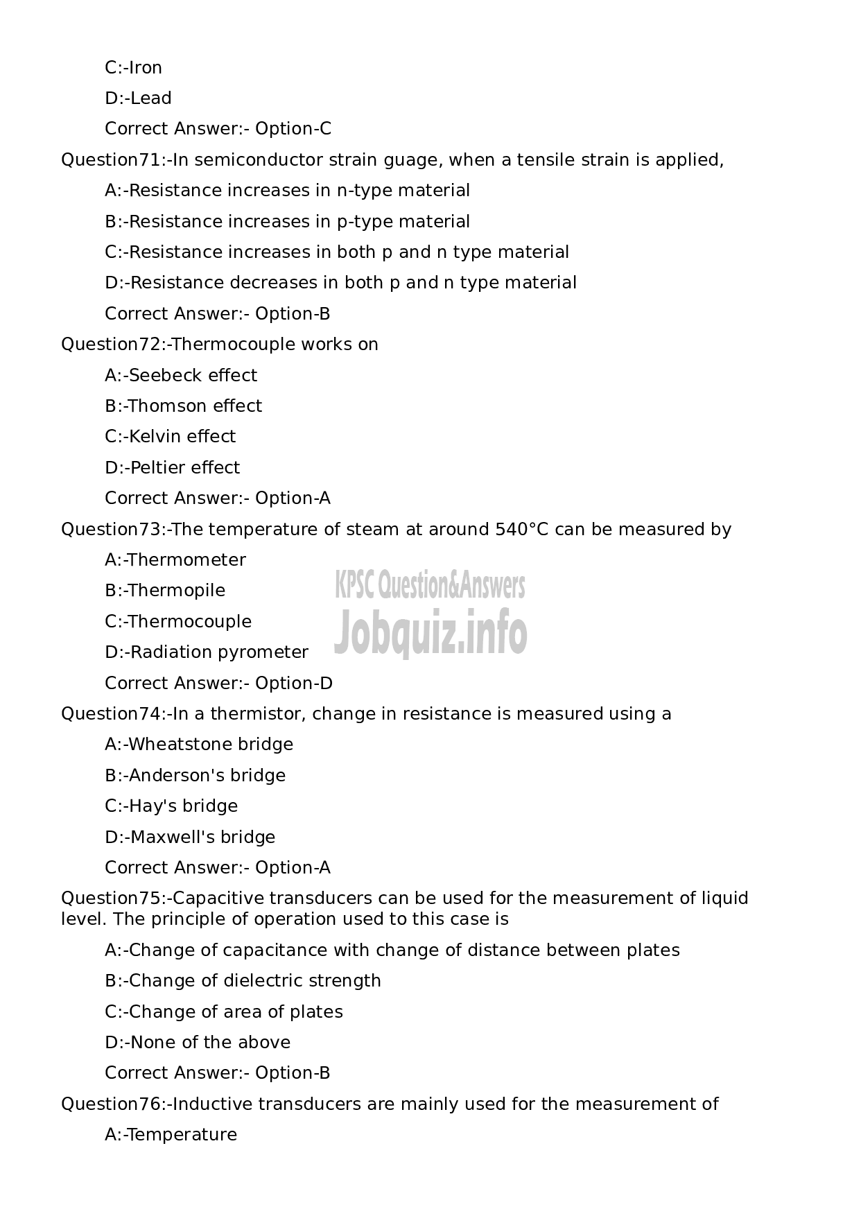 Kerala PSC Question Paper - Junior Instructor (Electronic Mechanic)-14