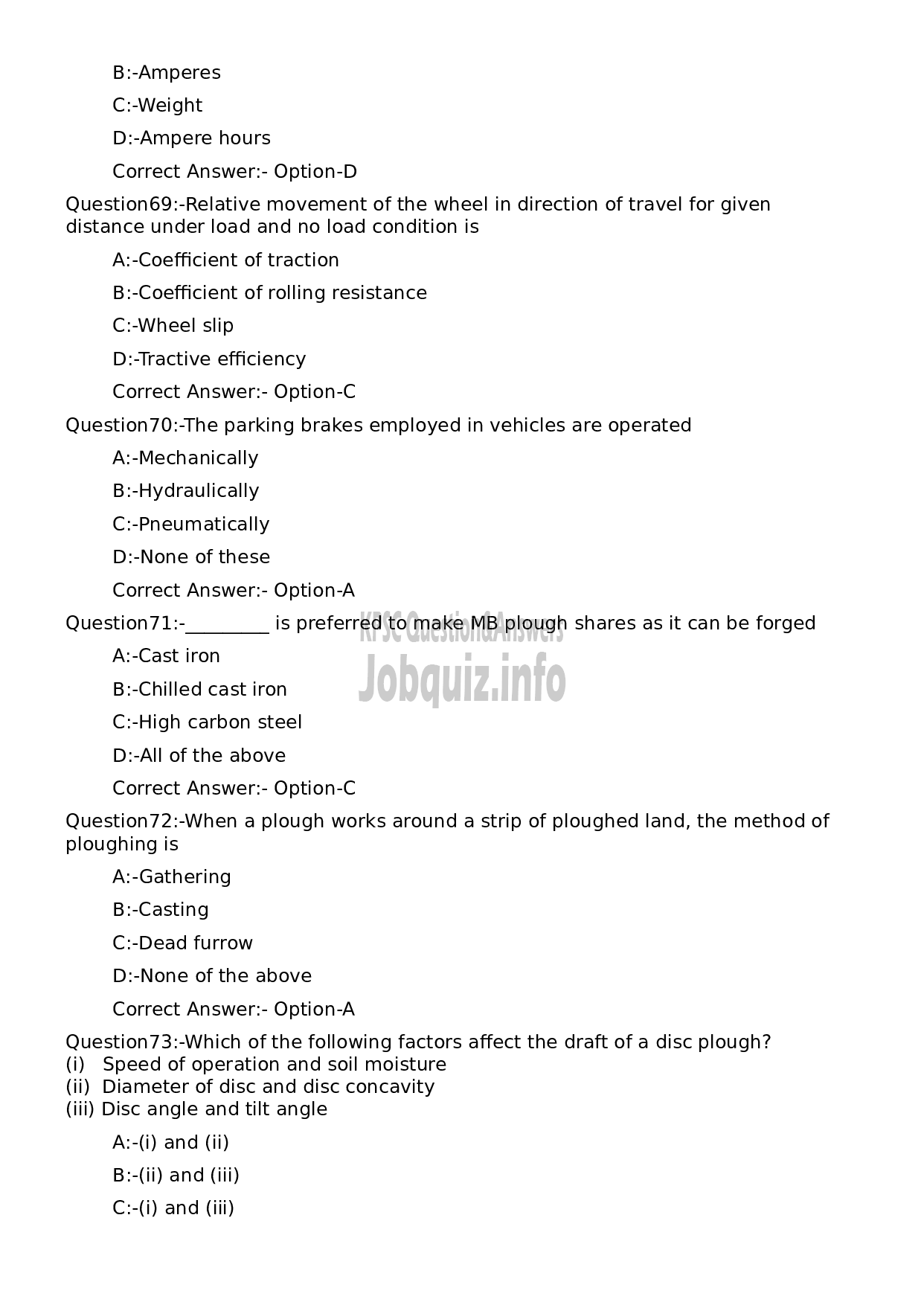 Kerala PSC Question Paper - Junior Instructor Mechanical Agricultural Machinery (SR for ST only)-13