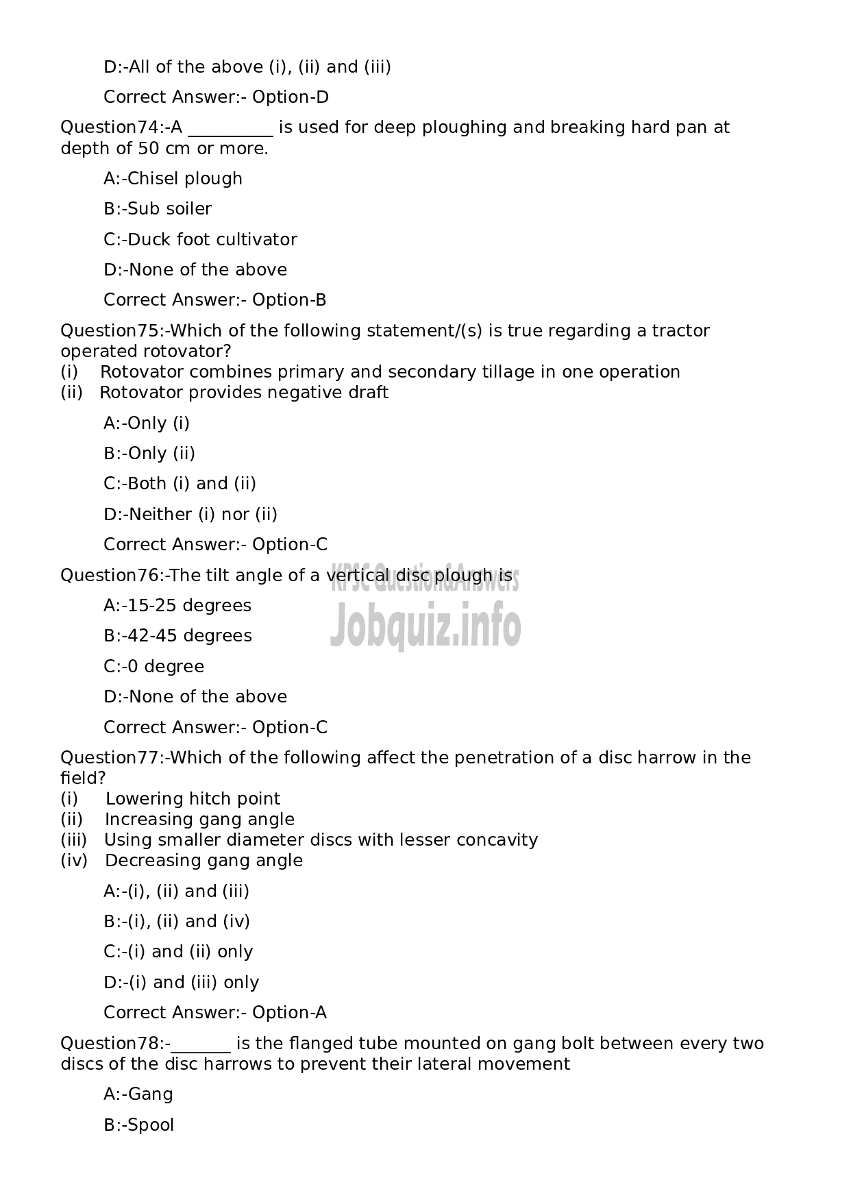 Kerala PSC Question Paper - Junior Instructor Mechanical Agricultural Machinery (SR for ST only)-14