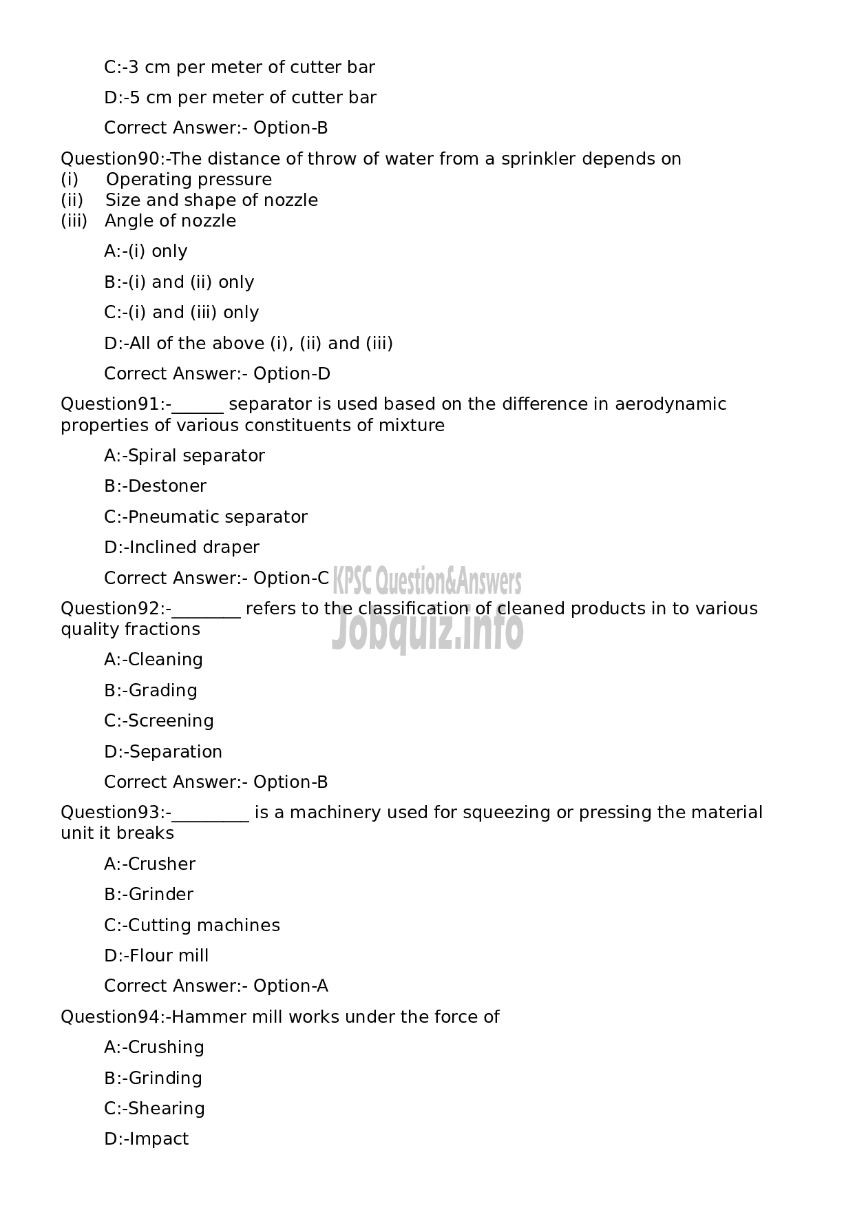 Kerala PSC Question Paper - Junior Instructor Mechanical Agricultural Machinery (SR for ST only)-17