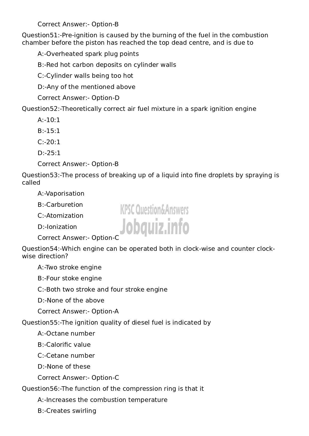 Kerala PSC Question Paper - Junior Instructor Mechanical Agricultural Machinery (SR for ST only)-10