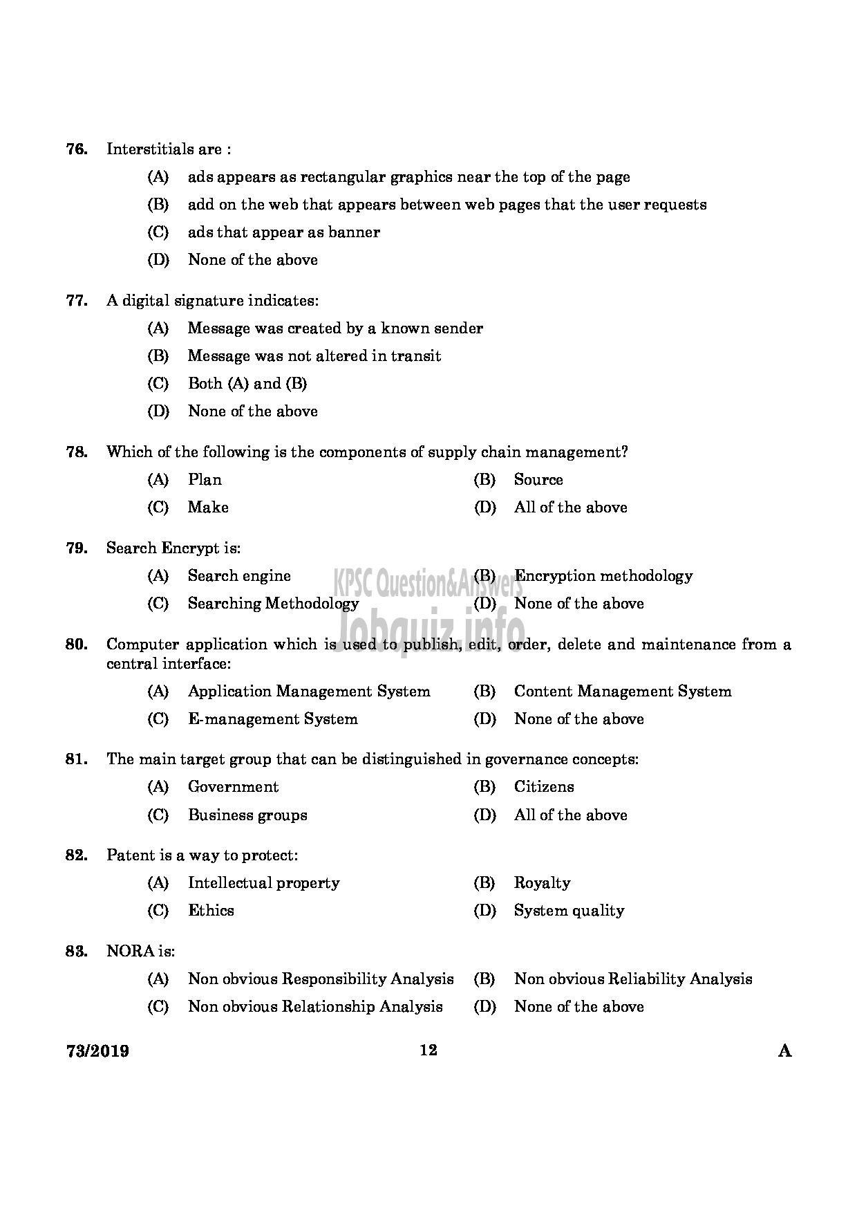 Kerala PSC Question Paper - Junior Instructor (Multimedia Animation And Special Effects) In Industrial Deve Dept English -10