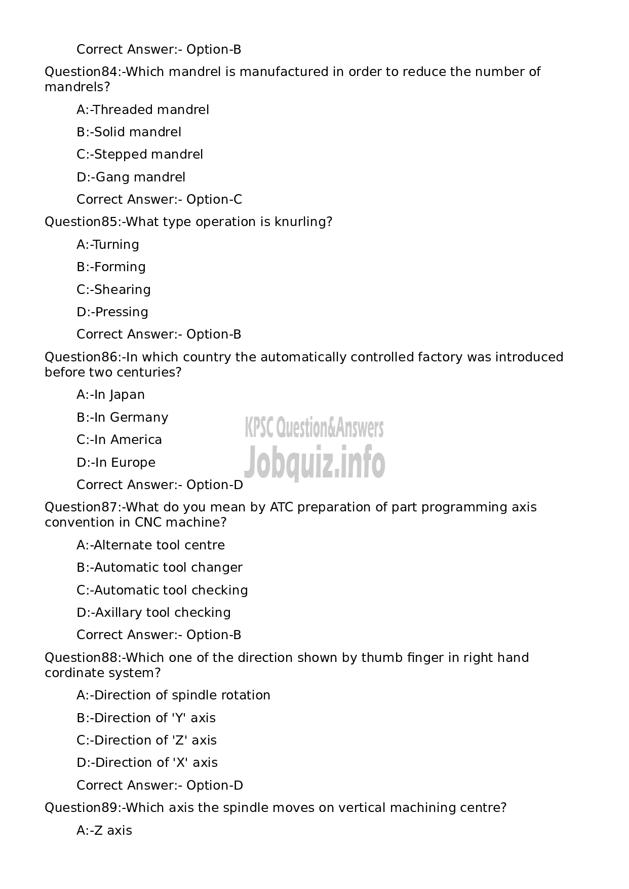 Kerala PSC Question Paper - Junior Instructor (Turner) (NCA- LC/AI)-17