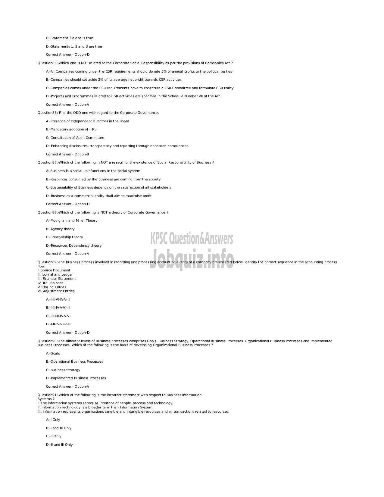 Kerala PSC Question Paper - Junior Manager (Accounts) - Kerala State Civil Supplies Corporation Ltd-12