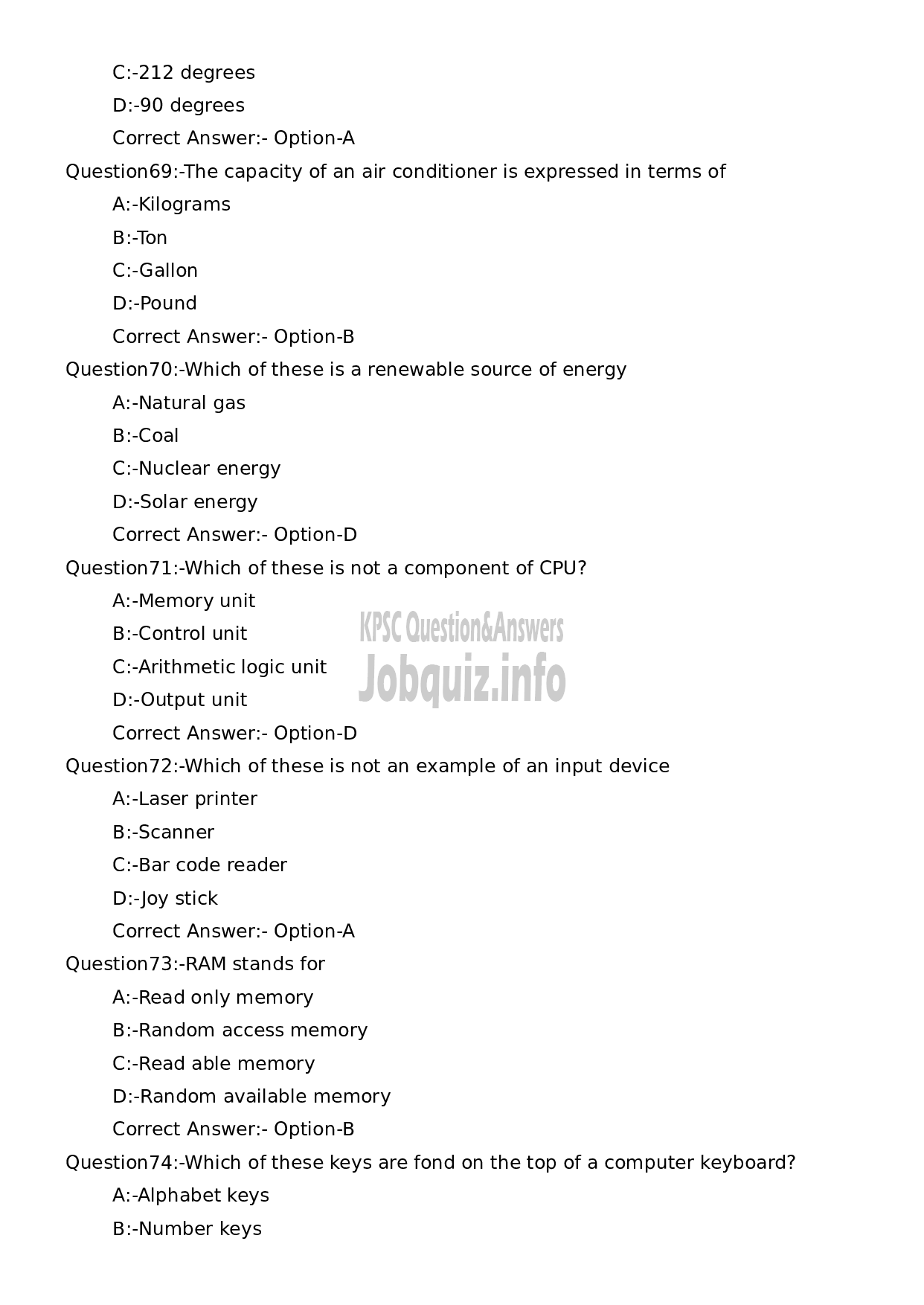 Kerala PSC Question Paper - Junior Supervisor (Canteen)-13