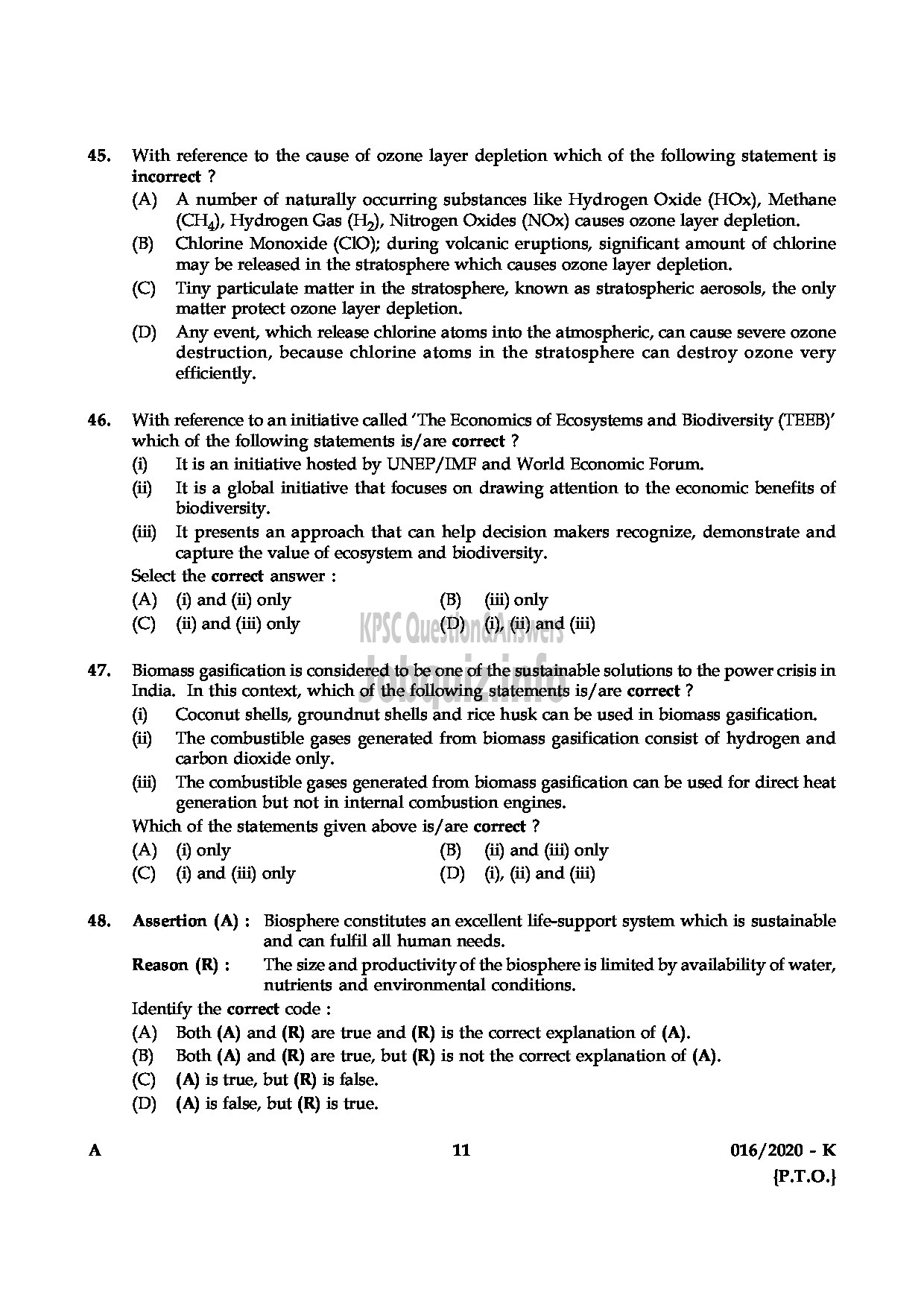 Kerala PSC Question Paper - KAS OFFICER (JUNIOR TIME SCALE) TRAINEE KERALA ADMINISTRATIVE SERVICE ENGLISH / KANNADA-11