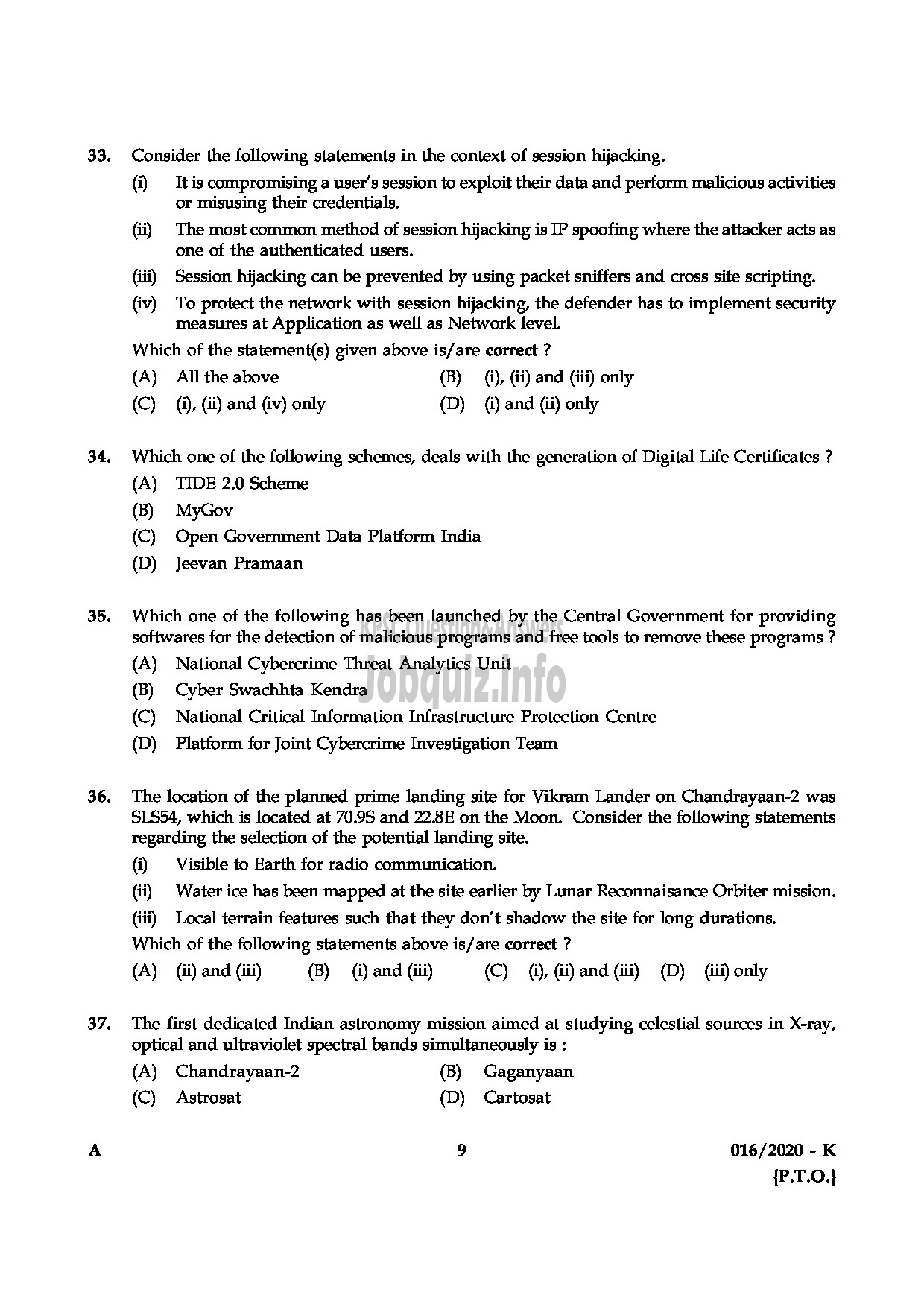 Kerala PSC Question Paper - KAS OFFICER (JUNIOR TIME SCALE) TRAINEE KERALA ADMINISTRATIVE SERVICE ENGLISH / KANNADA-9