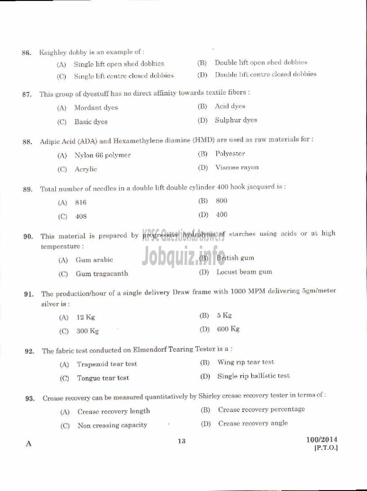 Kerala PSC Question Paper - KHADI DEVELOPMENT OFFICER KERALA KHADI AND VILLAGE INDUSTRIES BOARD-11