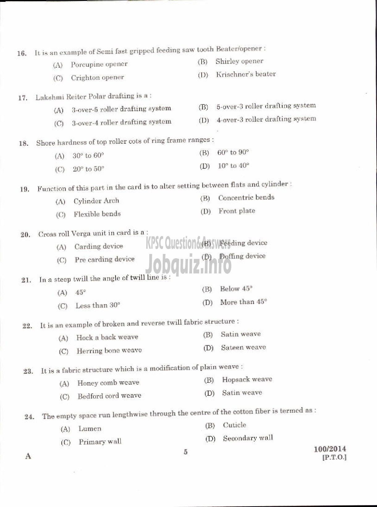 Kerala PSC Question Paper - KHADI DEVELOPMENT OFFICER KERALA KHADI AND VILLAGE INDUSTRIES BOARD-3