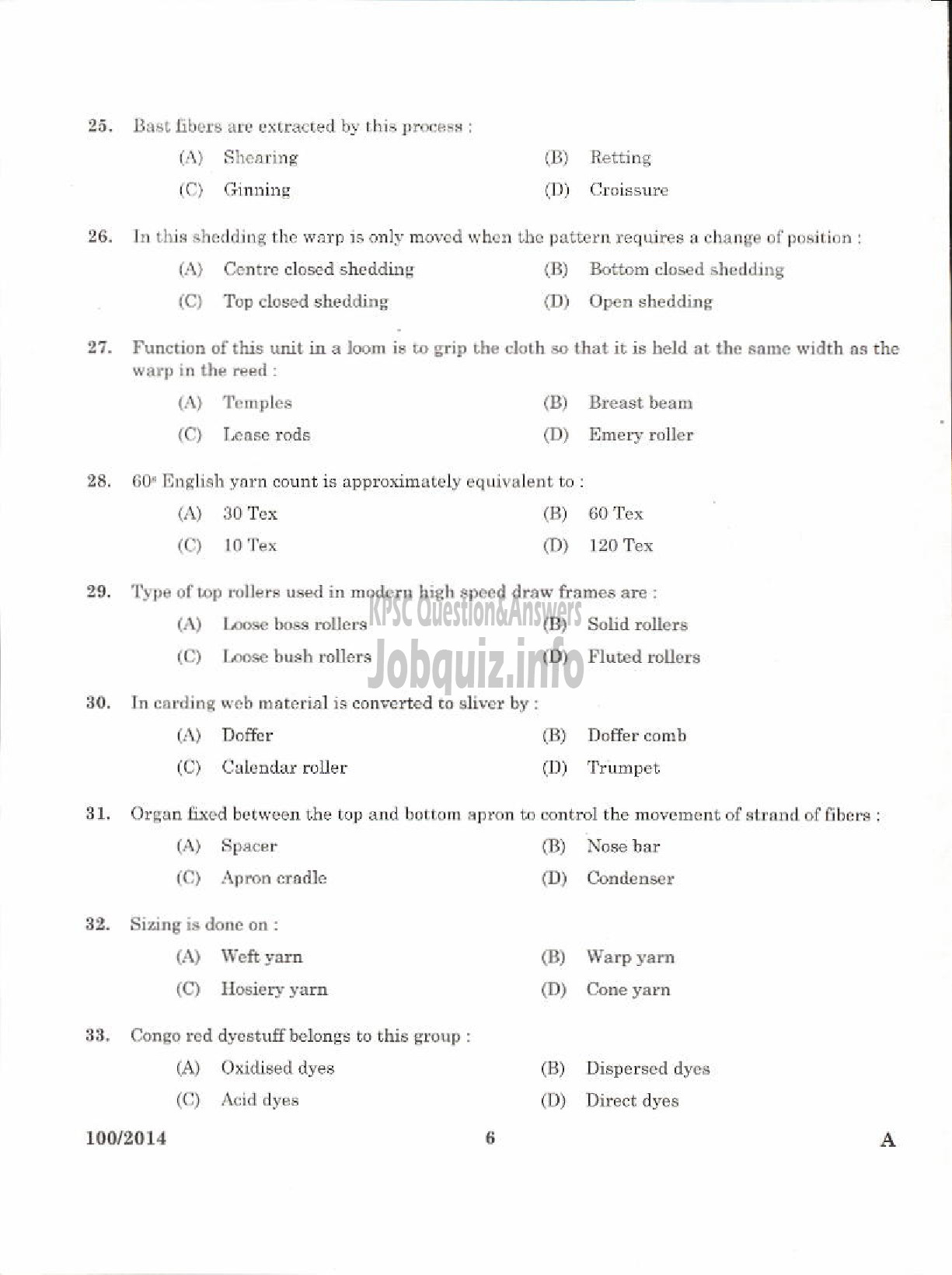 Kerala PSC Question Paper - KHADI DEVELOPMENT OFFICER KERALA KHADI AND VILLAGE INDUSTRIES BOARD-4