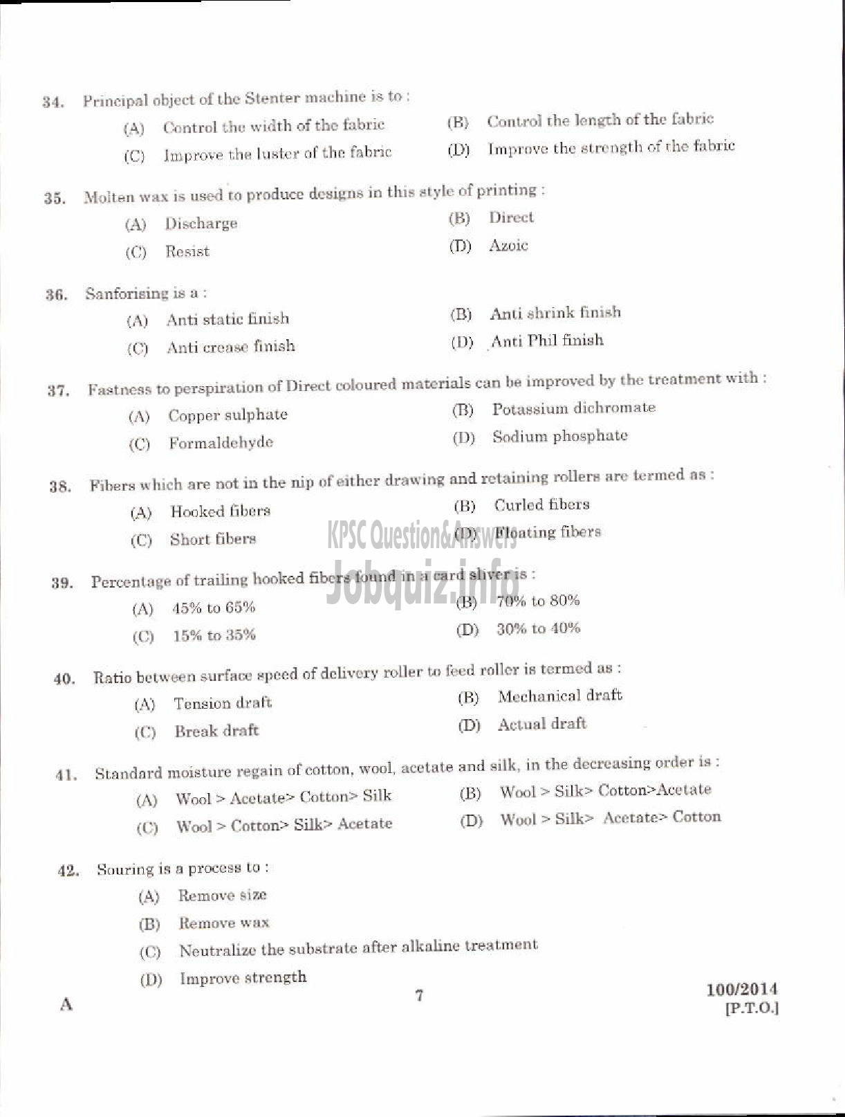 Kerala PSC Question Paper - KHADI DEVELOPMENT OFFICER KERALA KHADI AND VILLAGE INDUSTRIES BOARD-5