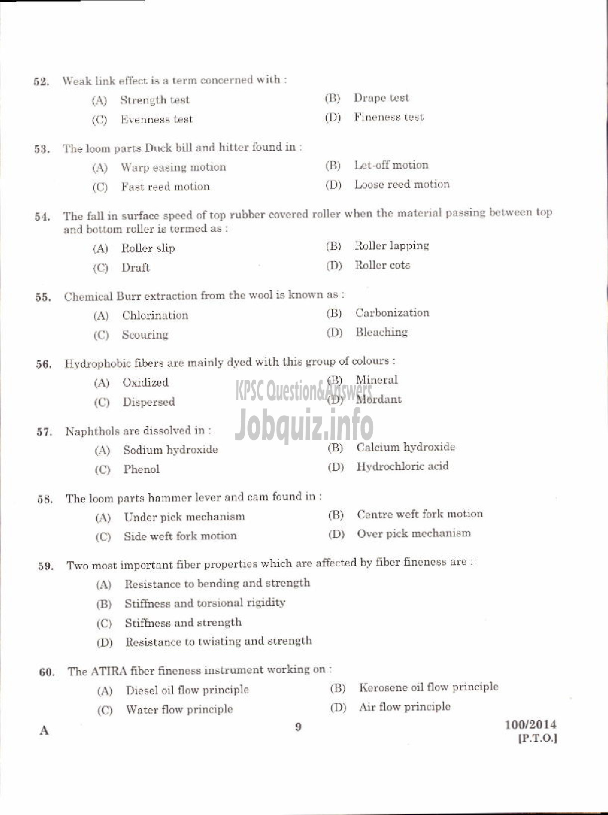 Kerala PSC Question Paper - KHADI DEVELOPMENT OFFICER KERALA KHADI AND VILLAGE INDUSTRIES BOARD-7